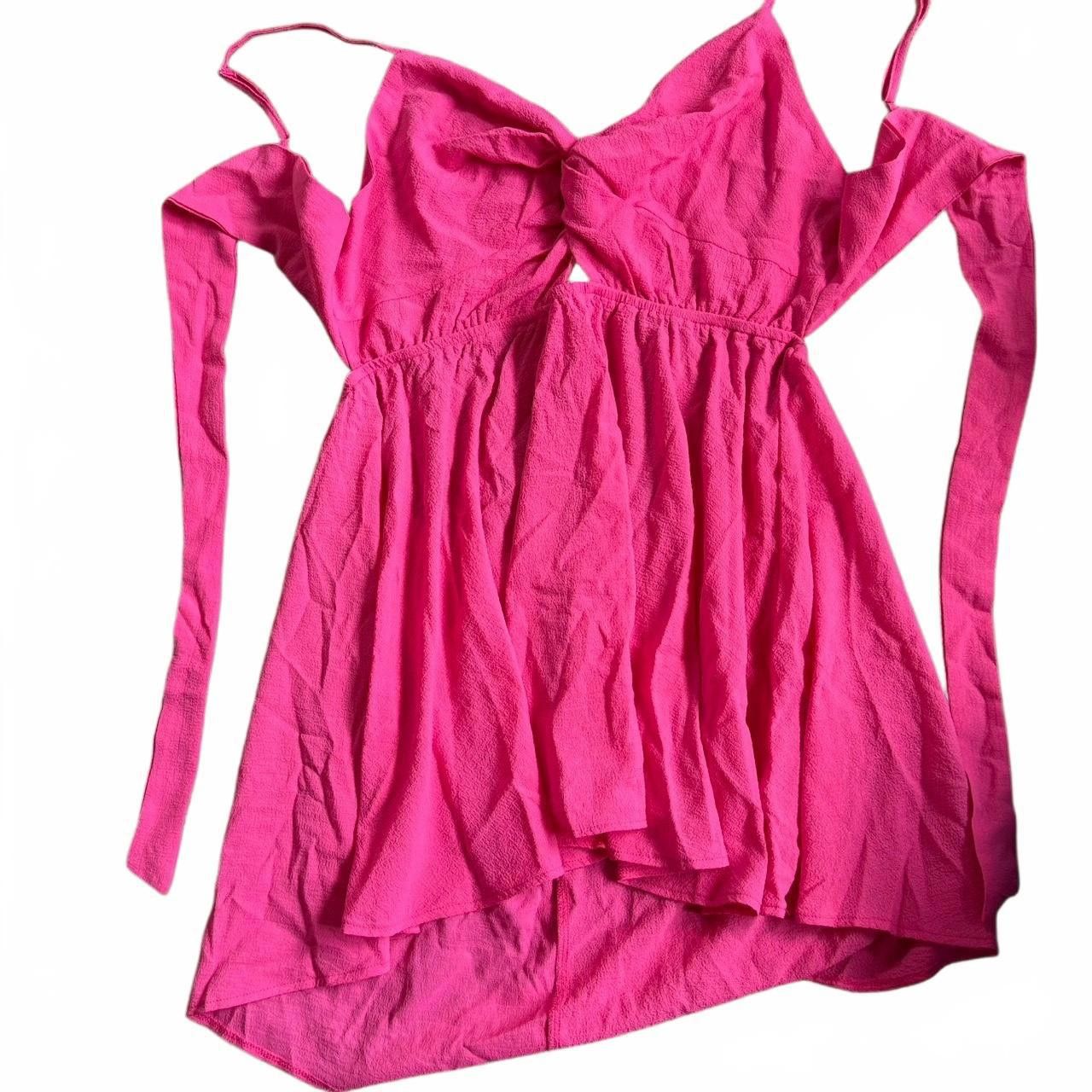 Designer Vibrant Pink Adjustable Spaghetti Strap Romper Size 42" / US 20 - 1 Preview