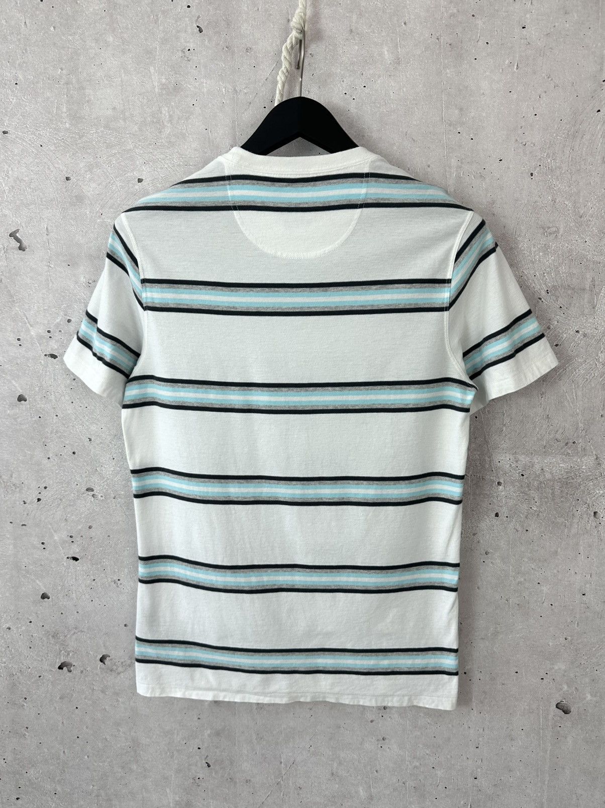 Barbour Barbour Tailored Fit White Stripped Cotton Short Sleeve Tee Size US S / EU 44-46 / 1 - 6 Thumbnail