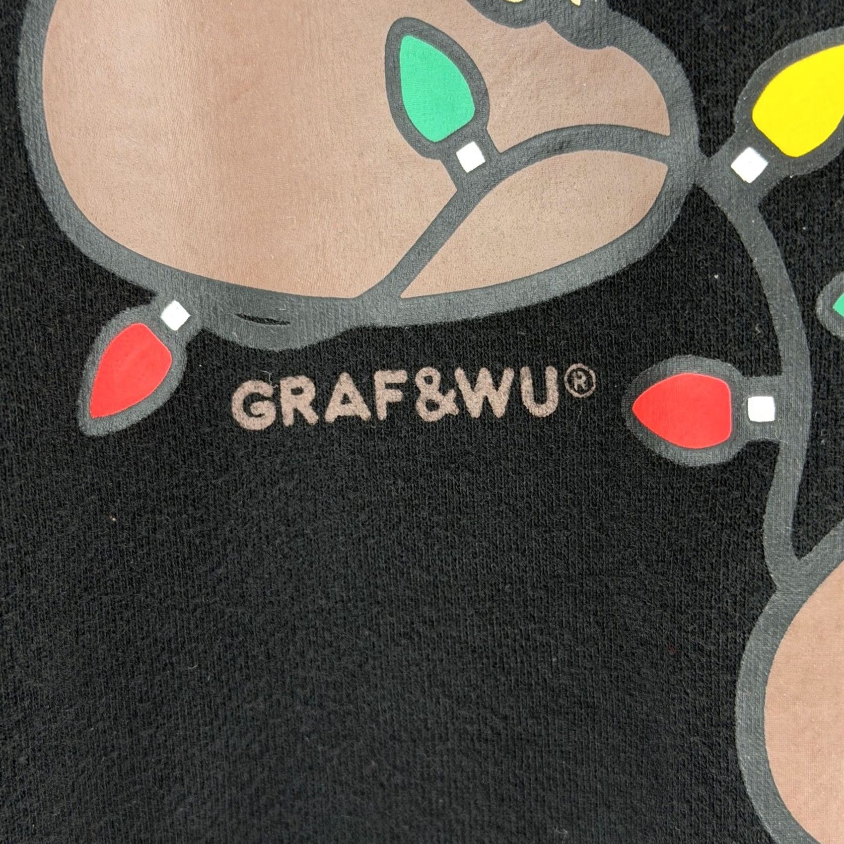 GRAFF Graf Wu Sweatshirt Graphic Print Giraffe Christmas Lights Black XXL Crew Neck Unisex Adults Pullover Knit Heavyweight Casual Winter Fall Size US XXL / EU 58 / 5 - 6 Thumbnail