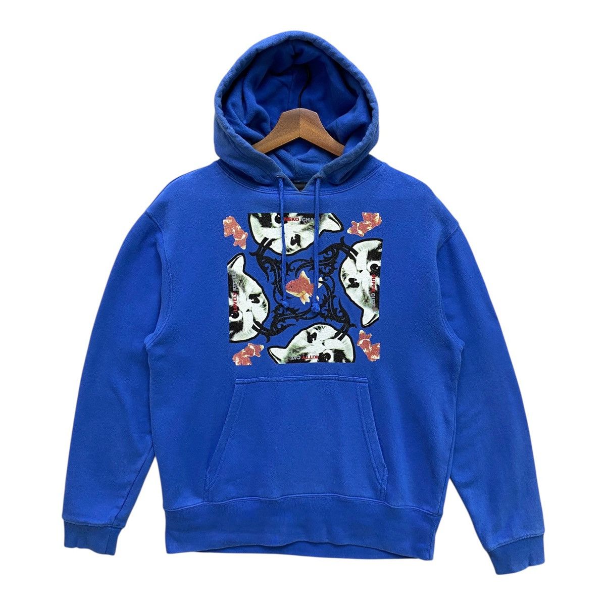 Beams Japan Vintage Beams T Japan Hoodie Neko Chan Cat Graphic Blue M Size US M / EU 48-50 / 2 - 1 Thumbnail