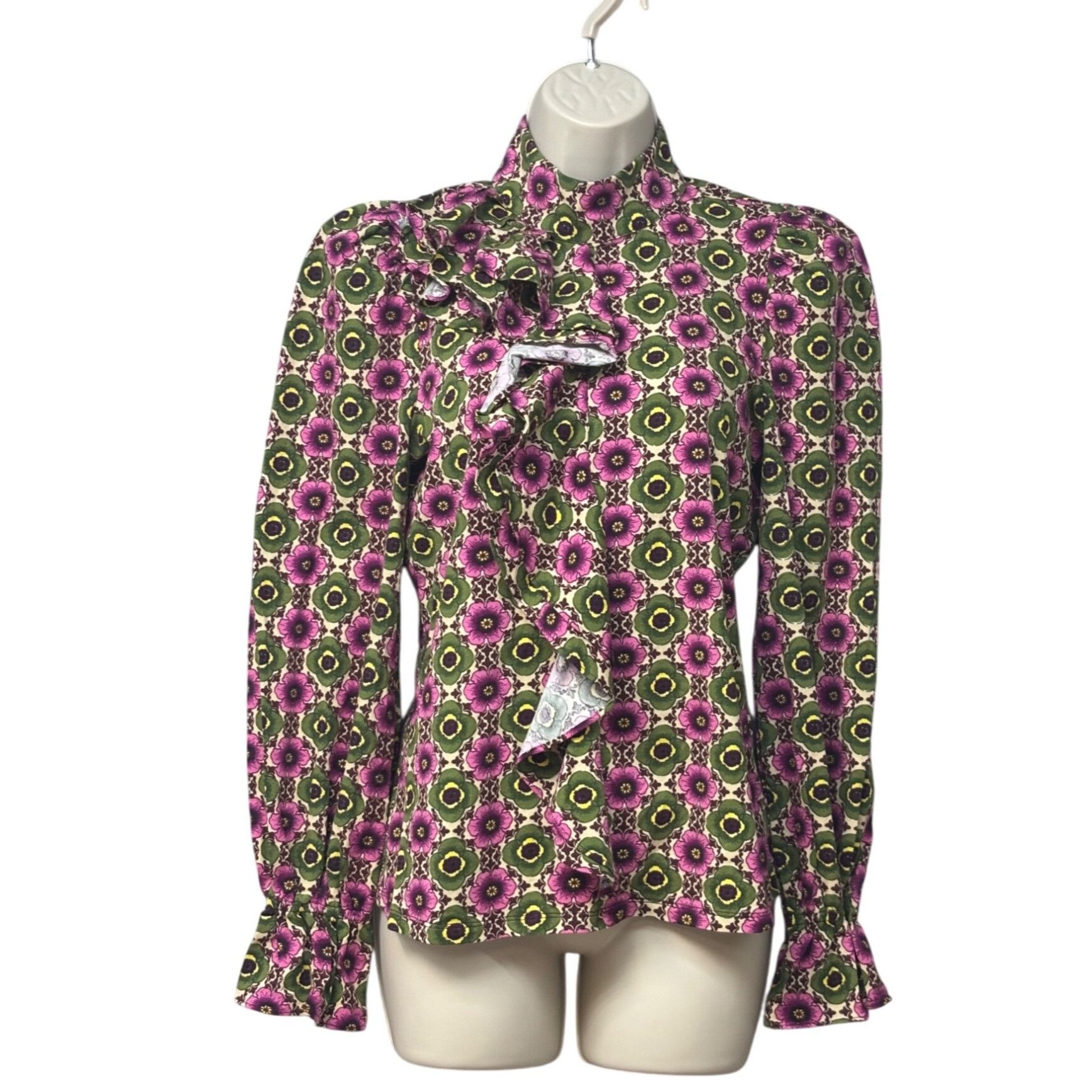 Other INC International Concepts Printed Ruffled Top, Bev Floral, Size S / US 4 / IT 40 - 12 Thumbnail