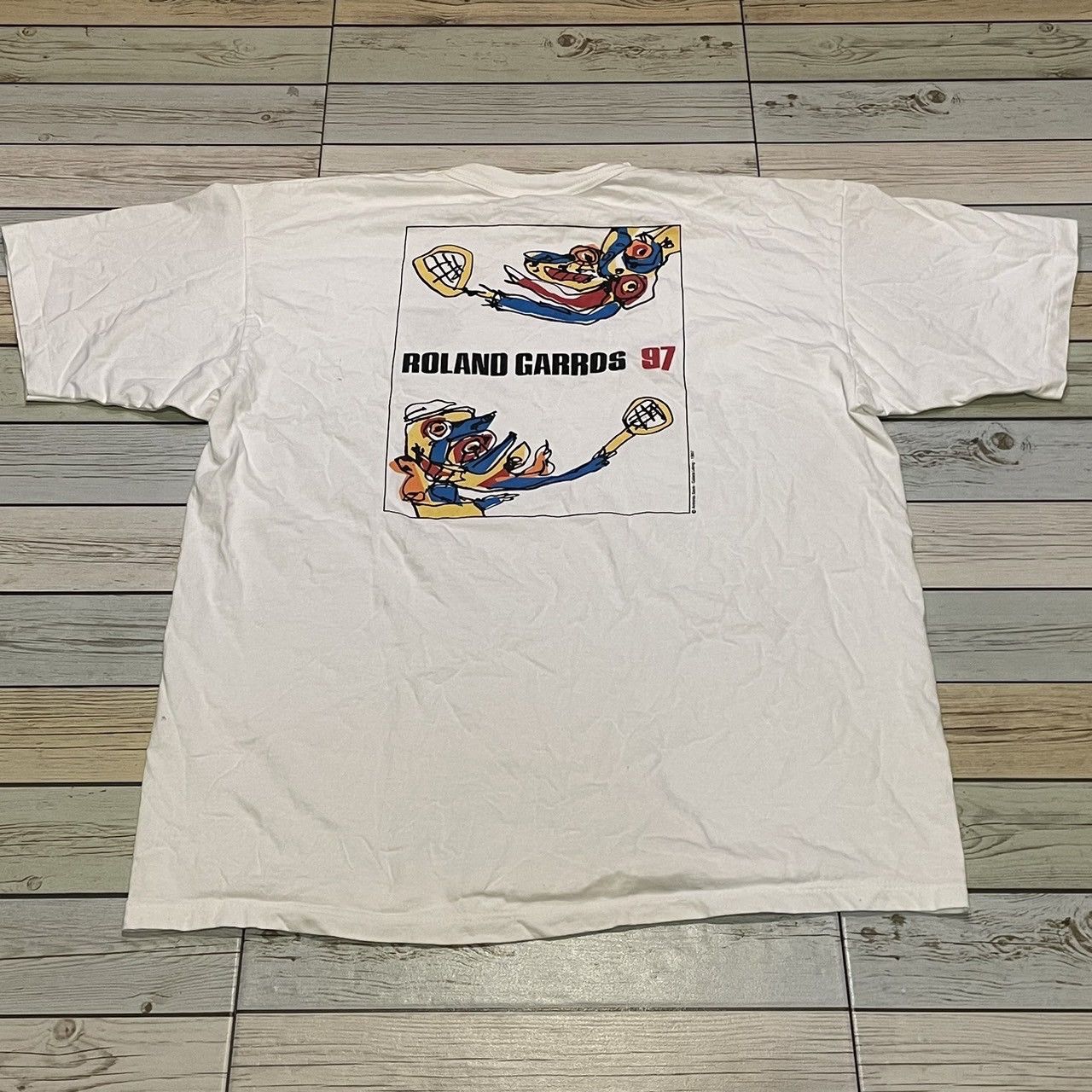 Vintage Rare Vintage 1997 Roland Garros Tennis Tee Grand Slam Size US XL / EU 56 / 4 - 4 Thumbnail