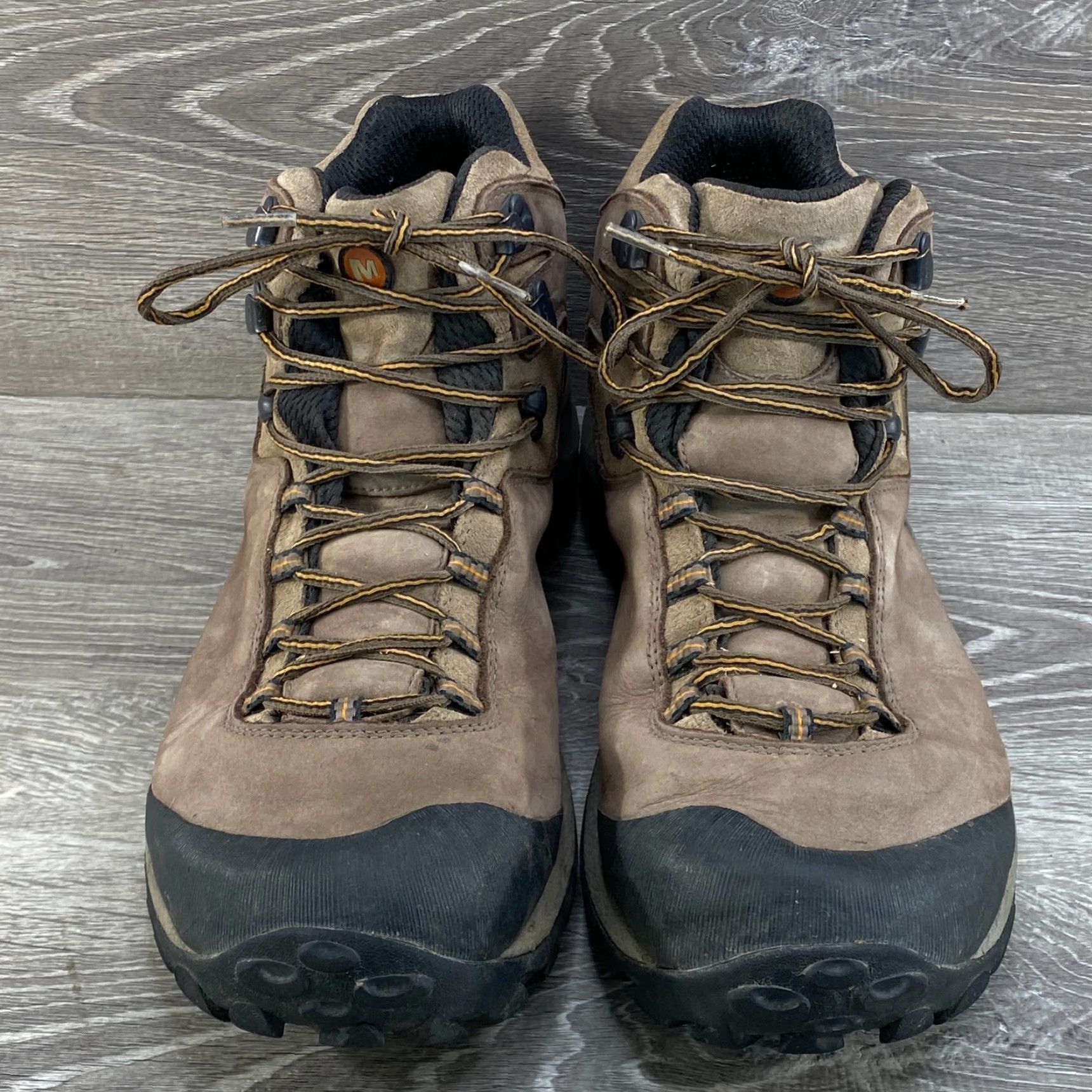 Merrell Merrell Mens Phaser Rush Brown Leather Hiking Boots Gore-Tex Vibram Sole Size US 12 / EU 45 - 3 Thumbnail