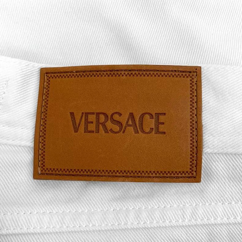 Versace Versace White leather logo casual trousers Size 27" / US 4 / IT 40 - 5 Thumbnail