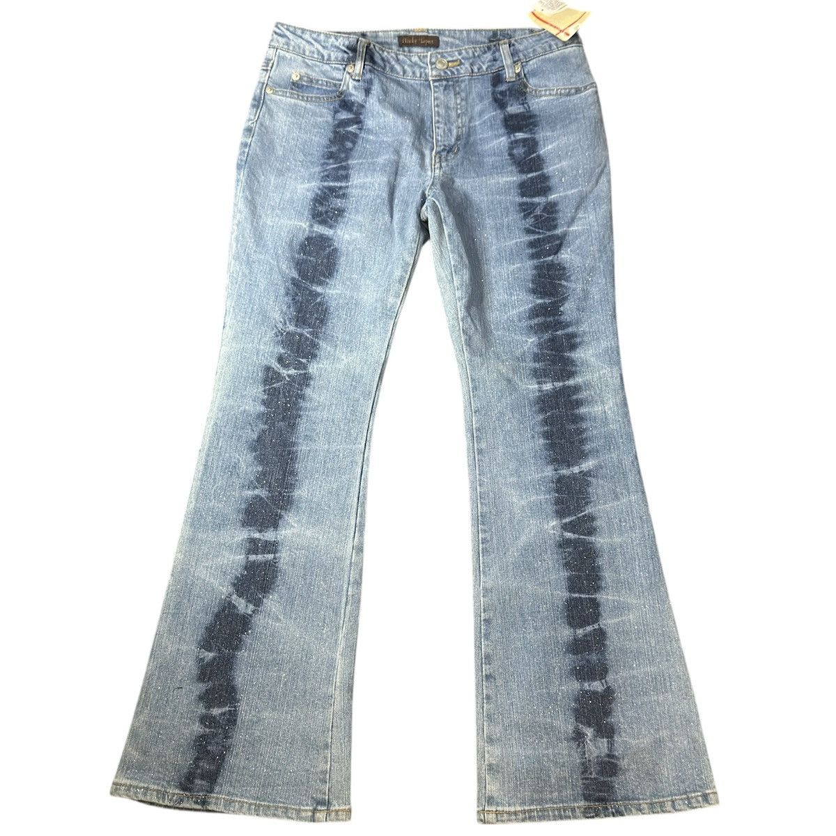 Hysteric Glamour Vintage 90s NWT Flared Glitter Stripe Wash Jeans Y2k Retro Size 32" / US 10 / IT 46 - 1 Thumbnail