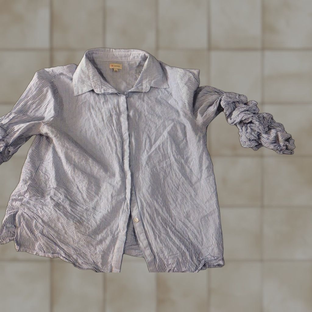 Cremieux Cremieux Women Button-Up Shirt Small Blue Striped Casual Long Sleeve Size S / US 4 / IT 40 - 1 Thumbnail