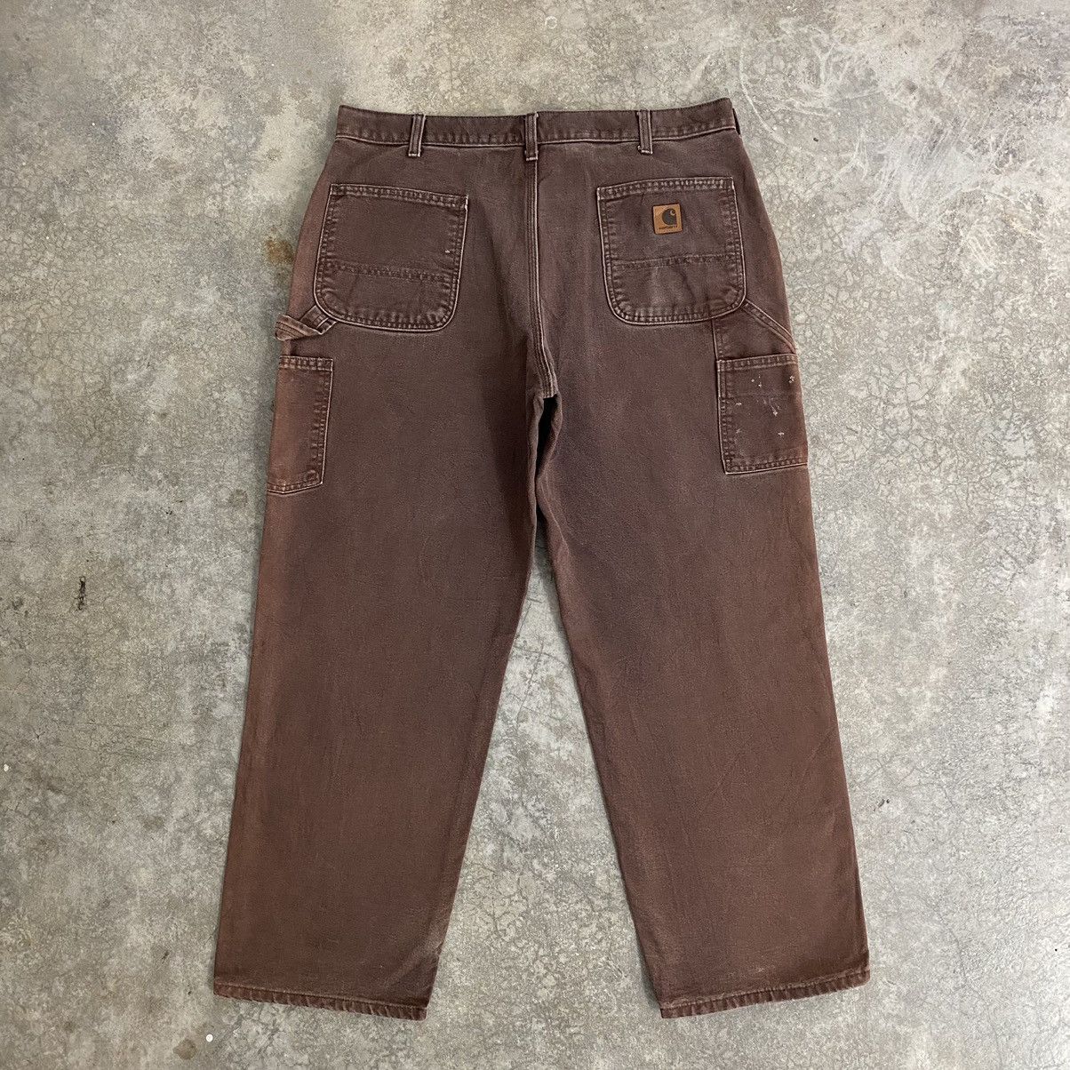 Carhartt Vintage Carhartt Faded Brown Carpenter Workwear Pants Size US 38 / EU 54 - 16 Thumbnail