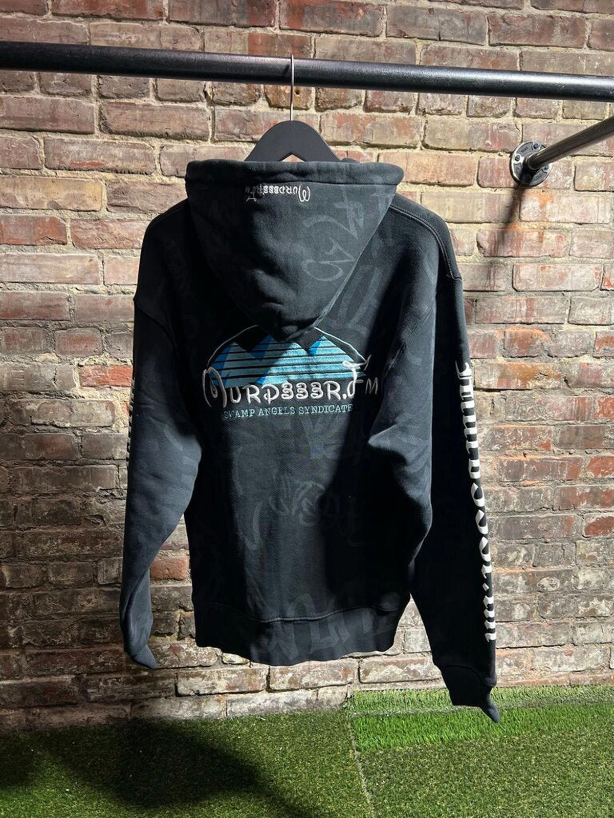 murd333r.fm Murd333r Fm Graffiti Black Zip-Up Sz. M Size ONE SIZE - 2 Thumbnail