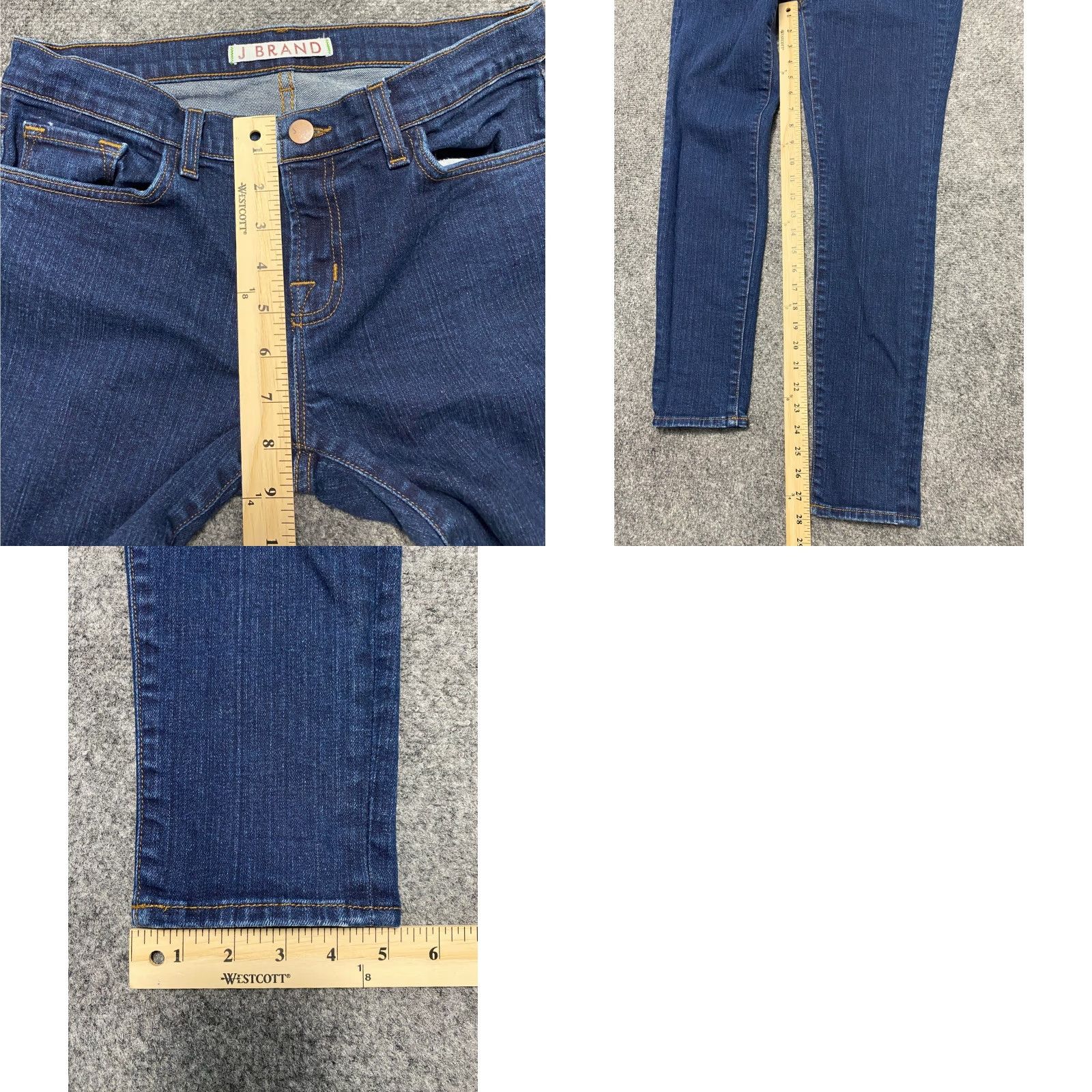 J Brand VINTAGE J Brand Jeans Aruba Womens 29 Dark Wash Skinny Leg Denim Cotton Spandex Zip Button 5-Pocket Womens Jeans 28 Inseam United States Made in USA Size 29" - 8 Thumbnail