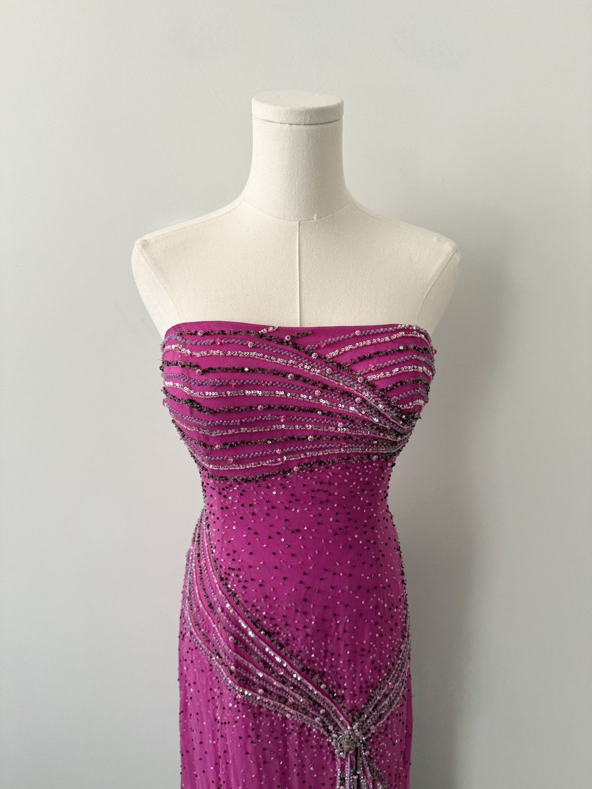 Other Vintage hannah S 100% silk ombre beaded maxi dress Size M / US 6-8 / IT 42-44 - 2 Thumbnail