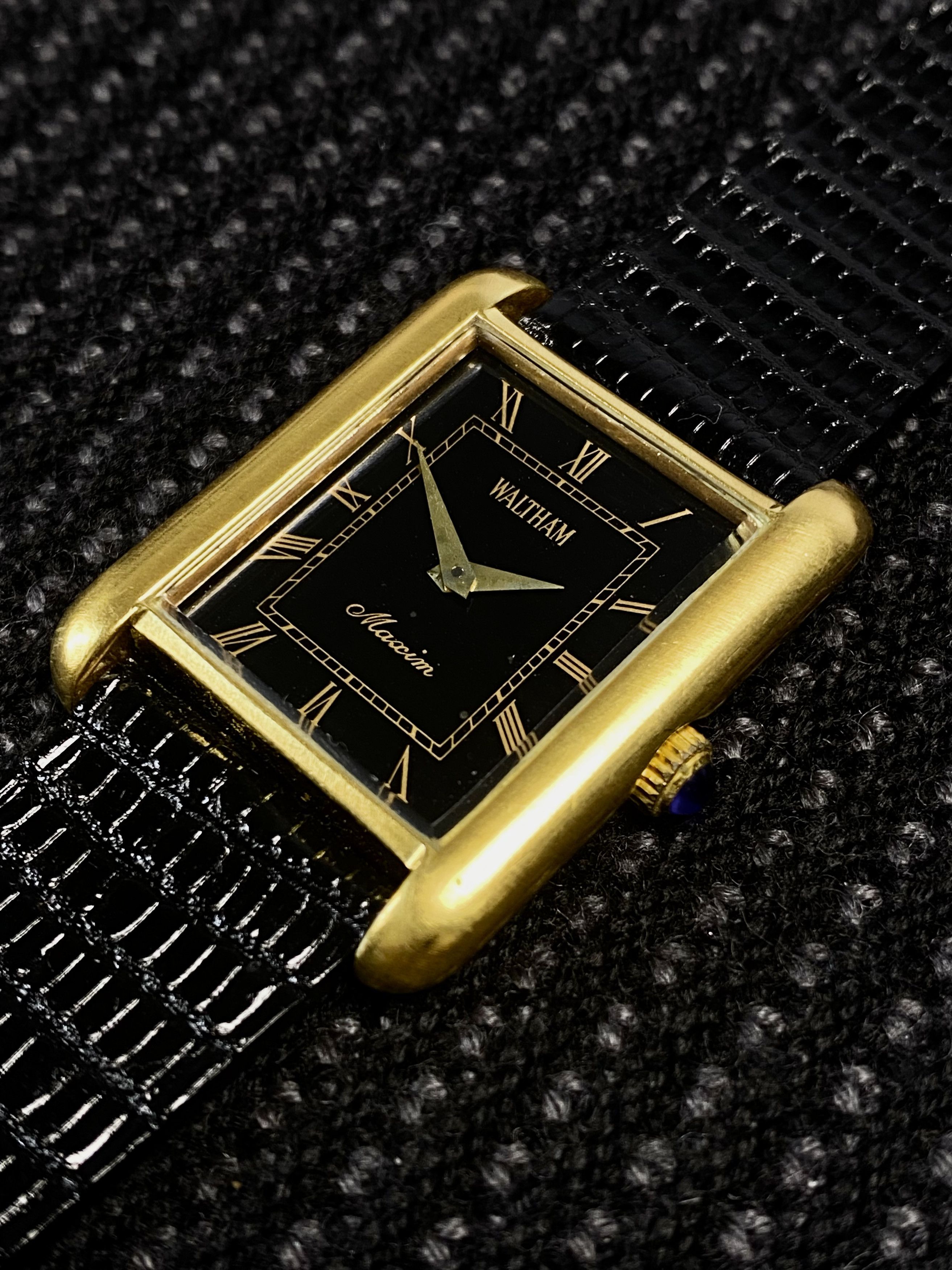 Vintage 💥 Vintage Waltham Maxim Stone Dial Tank Size ONE SIZE - 4 Thumbnail