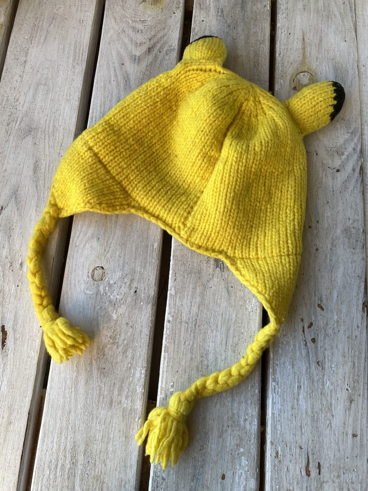 Handmade × Japanese Brand Vintage 90s Knitted Hat Pikachu Pokemon Devil Style Size ONE SIZE - 4 Thumbnail