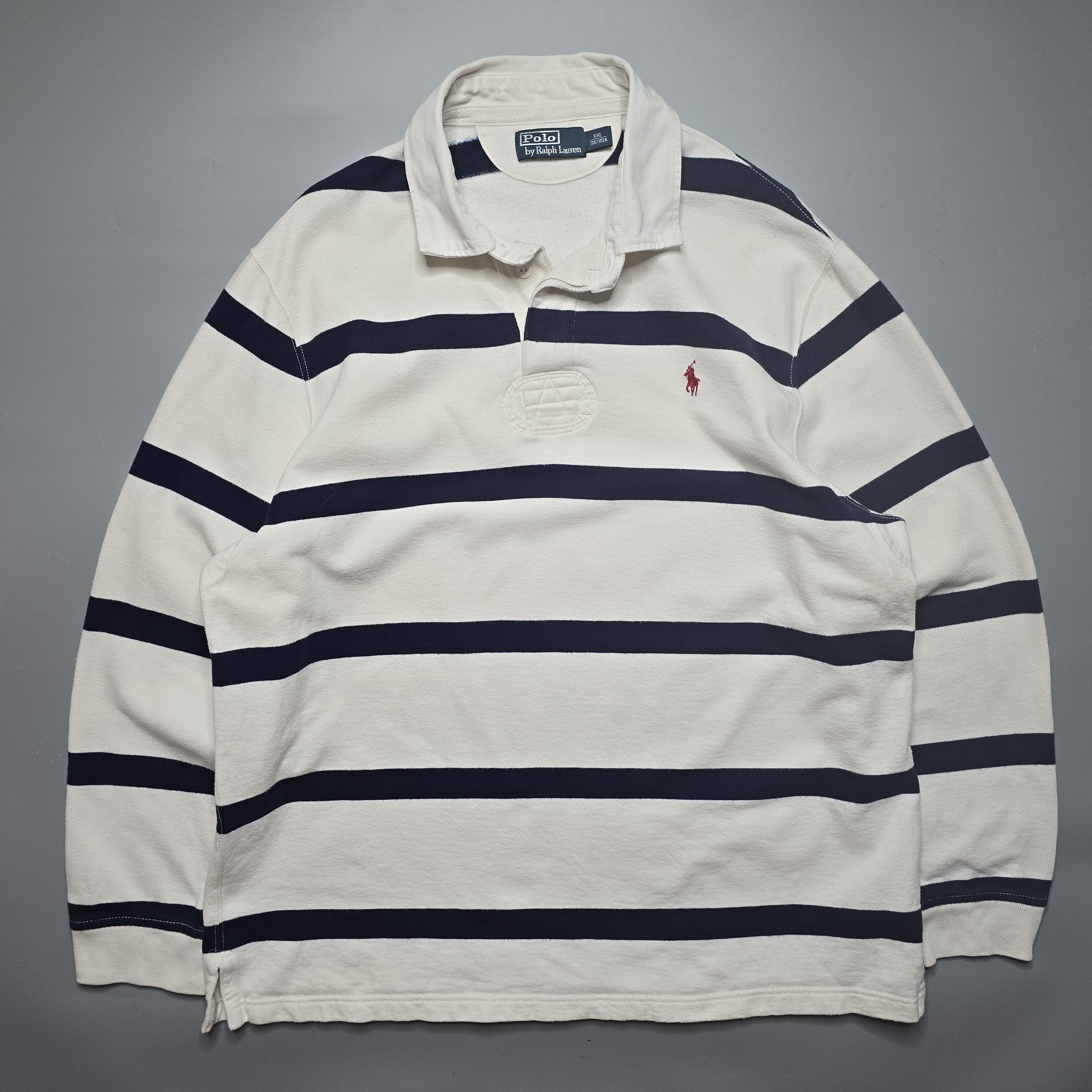 Polo Ralph Lauren Polo Ralph Lauren - Y2K Striped Rugby Polo Size US XXL / EU 58 / 5 - 1 Thumbnail