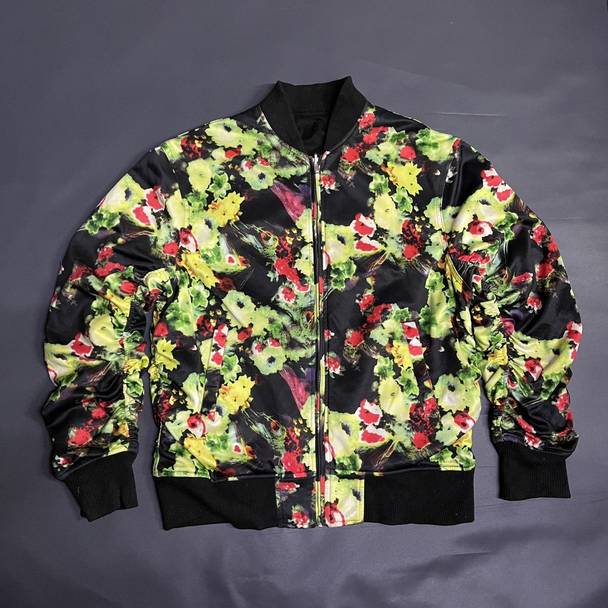 Designer × Japanese Brand RARE Designer Sureve Flora Black Over Print Bomber Jacket Size US L / EU 52-54 / 3 - 2 Thumbnail