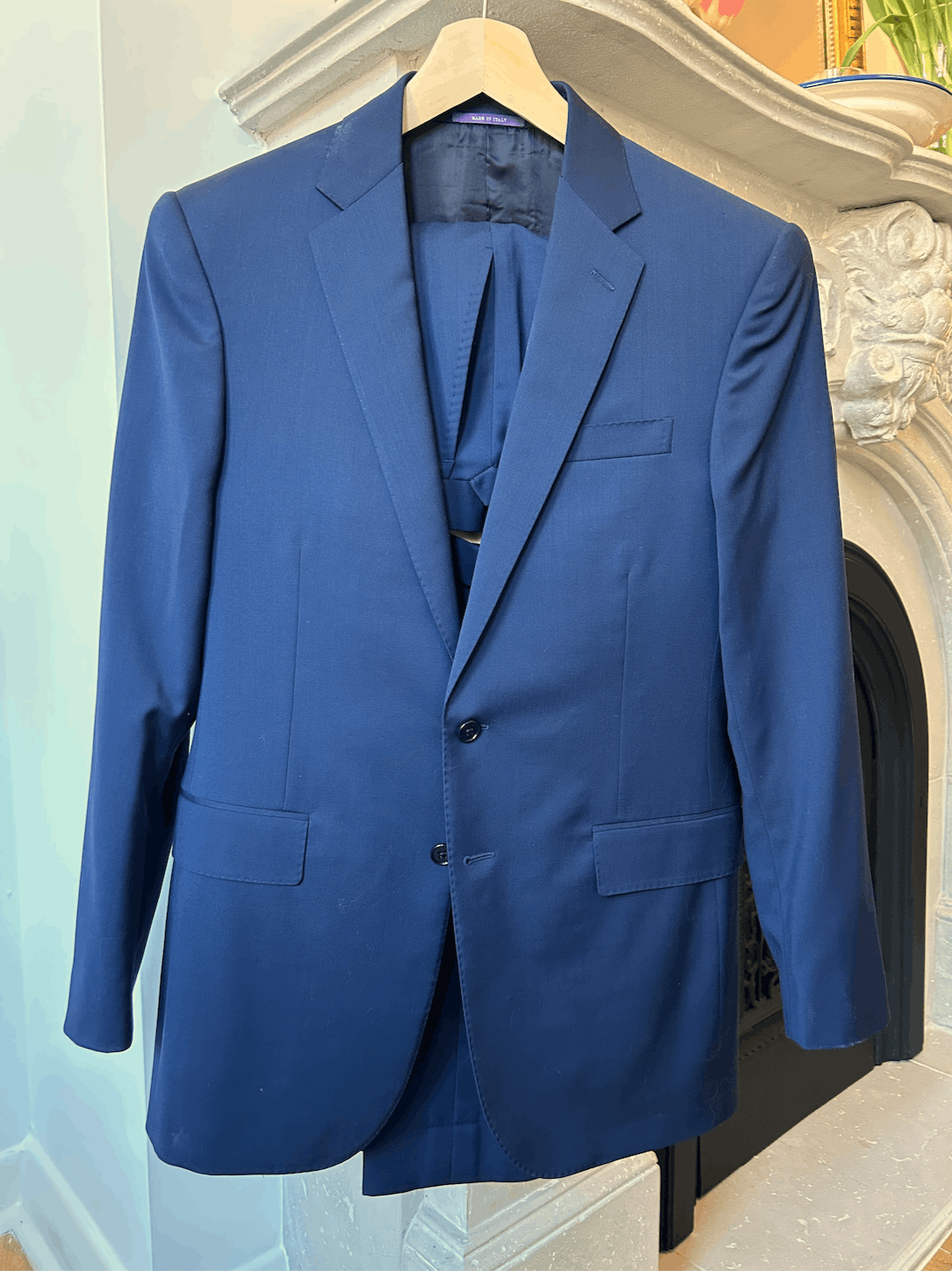Ralph Lauren Purple Cobalt Blue Anthony Suit Size 38