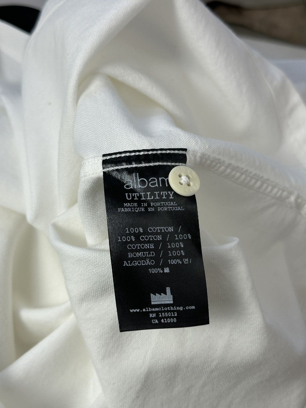 Albam Albam Utility White Cotton Button-up Short Sleeve Polo Size US L / EU 52-54 / 3 - 10 Thumbnail