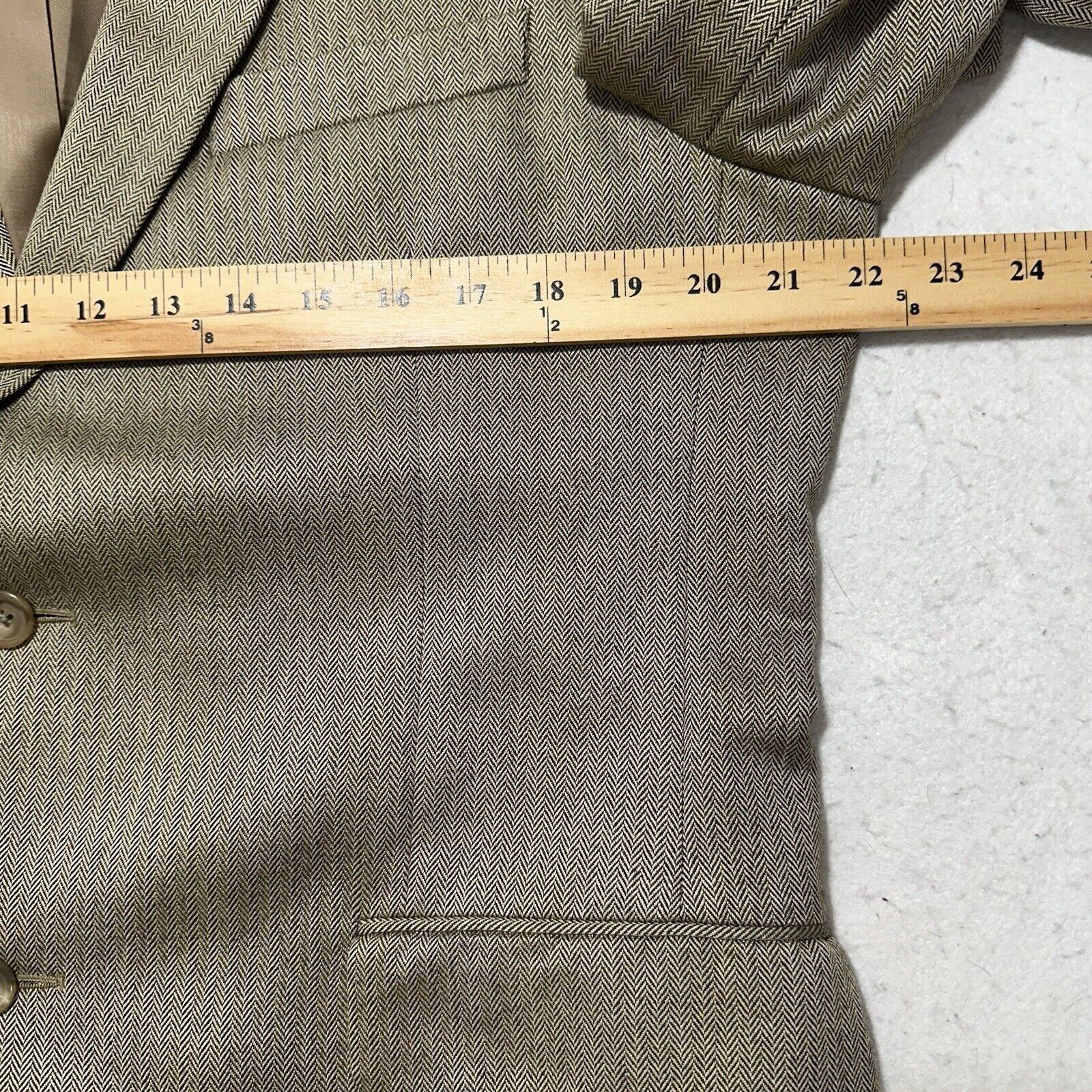 Jos. A. Bank Jos. A. Bank 42R Silk Camel Hair Herringbone Suit Jacket Size 42R - 10 Thumbnail