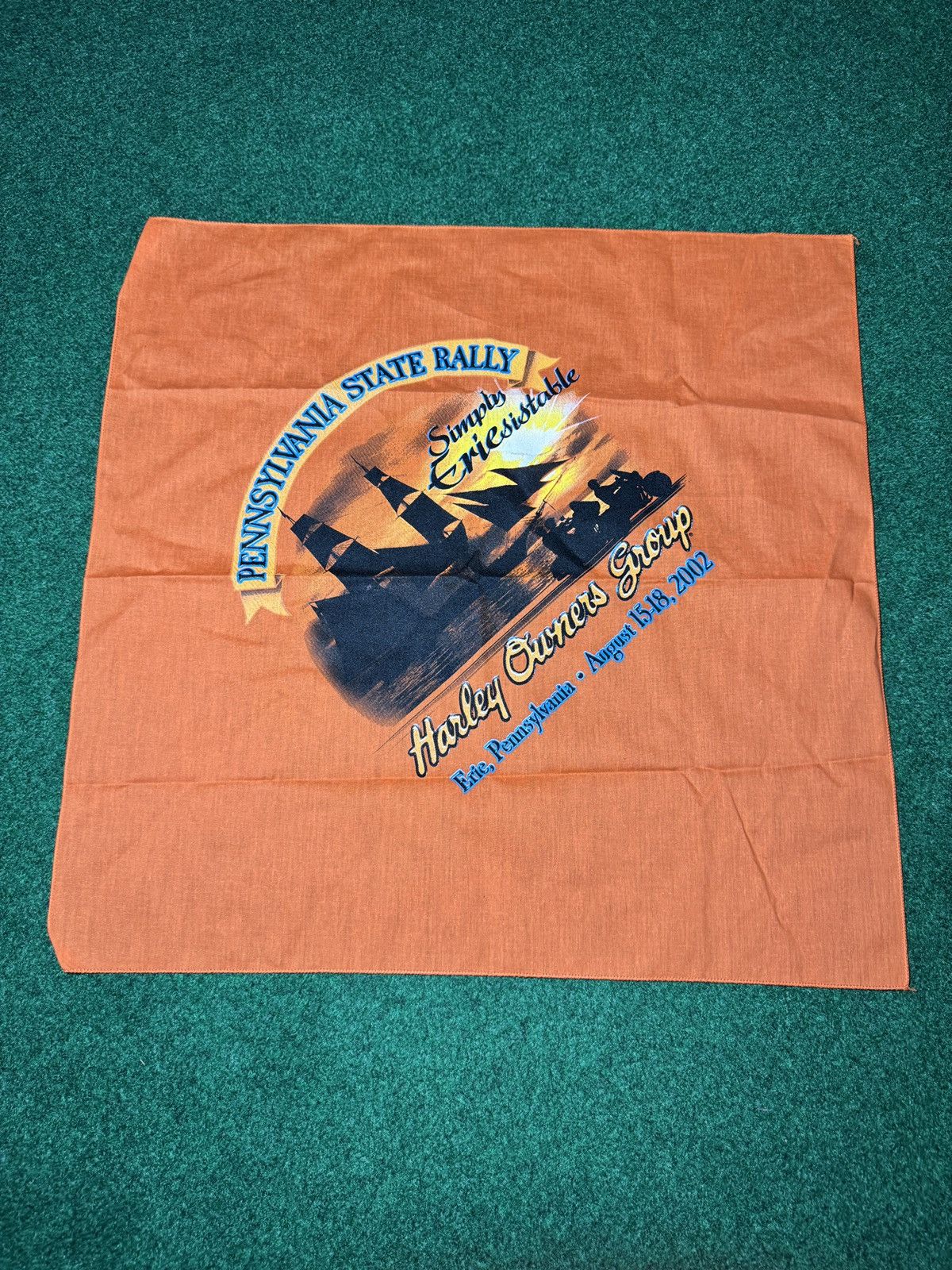 Harley Davidson × Vintage Vintage Y2K Harley Davidson Erie Pa Hog State Rally Bandana Size ONE SIZE - 1 Thumbnail