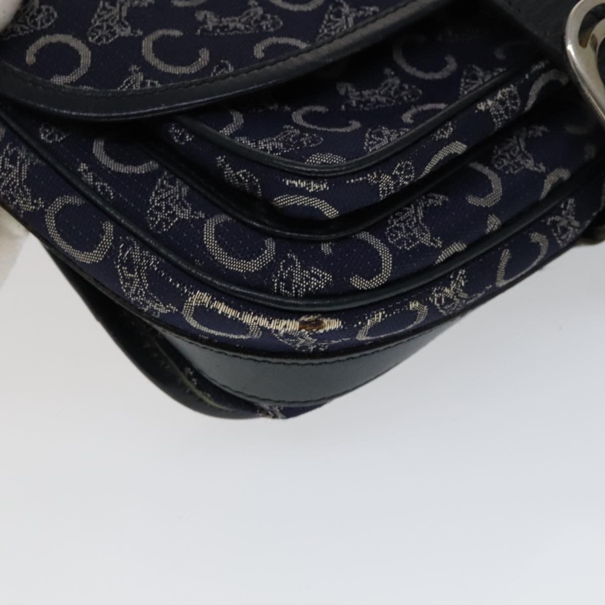 Celine CELINE C Sulky Shoulder Bag Canvas Navy Gold Size ONE SIZE - 14 Thumbnail