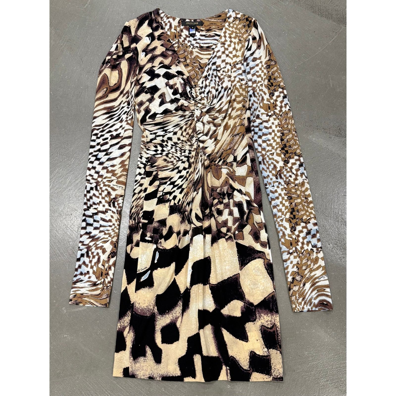 Roberto Cavalli 2003 Roberto Cavalli geometric psychedelic dress Size M / US 6-8 / IT 42-44 - 1 Thumbnail