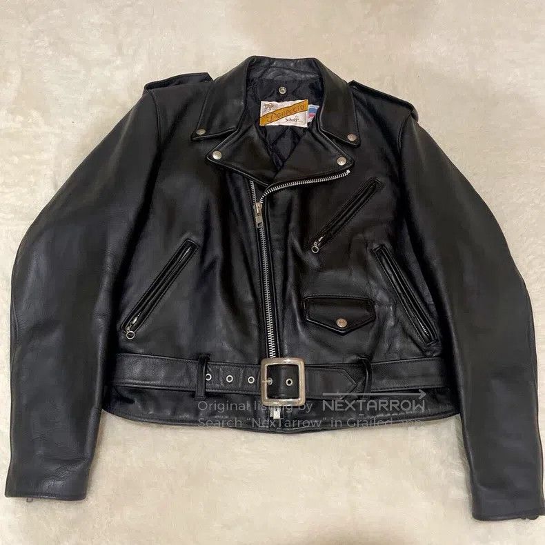 Schott Cable-stayed leather jacket