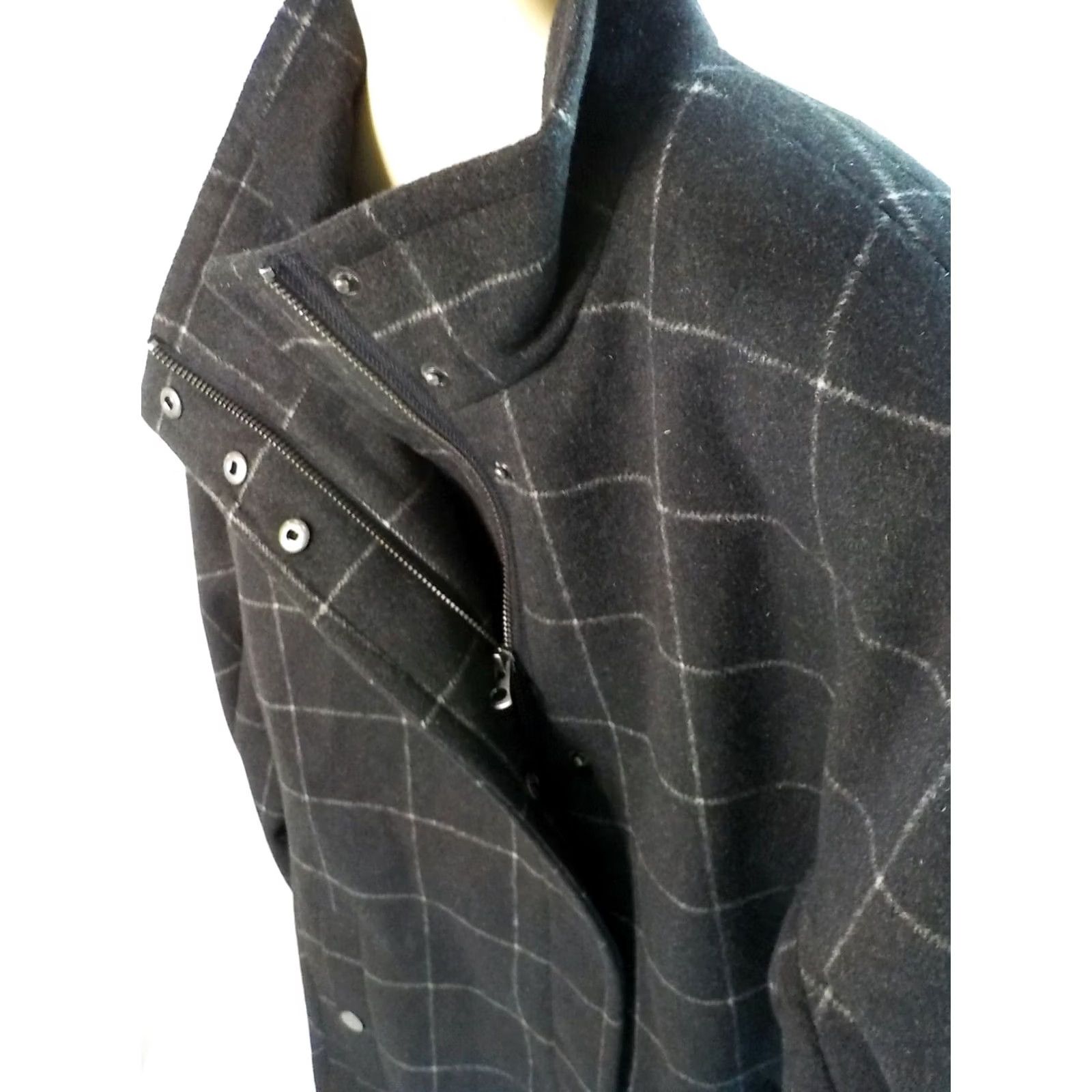 Lucky Brand Lucky Brand Zip Front Check Wool Blend Coat Womens Coat Size M / US 6-8 / IT 42-44 - 6 Thumbnail