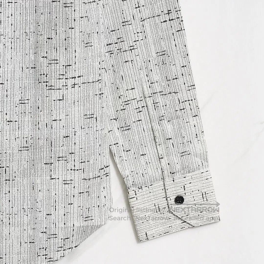 Saint Laurent Paris Saint Laurent Men's Gray Patterned Cotton Shirt. Size US M / EU 48-50 / 2 - 5 Thumbnail