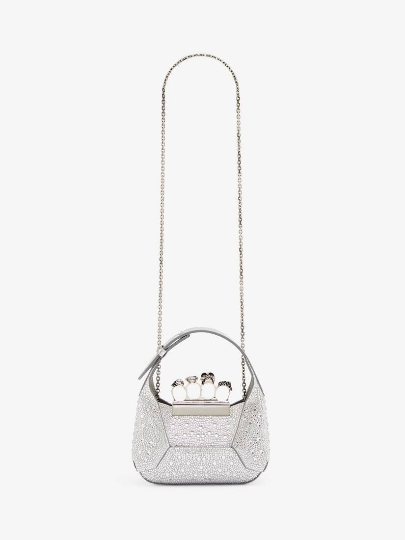 Alexander McQueen o1w1db11225 Size: OS/The Jewelled Hobo Mini Bag in Silver Size ONE SIZE - 4 Thumbnail