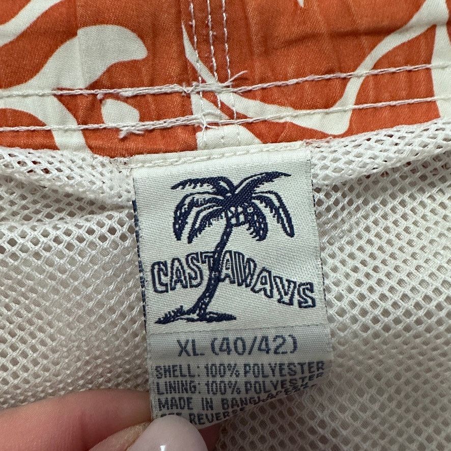 Castaway Clothing Castaways orange Hawaiian flower swim trunks size XL Size US 38 / EU 54 - 3 Thumbnail