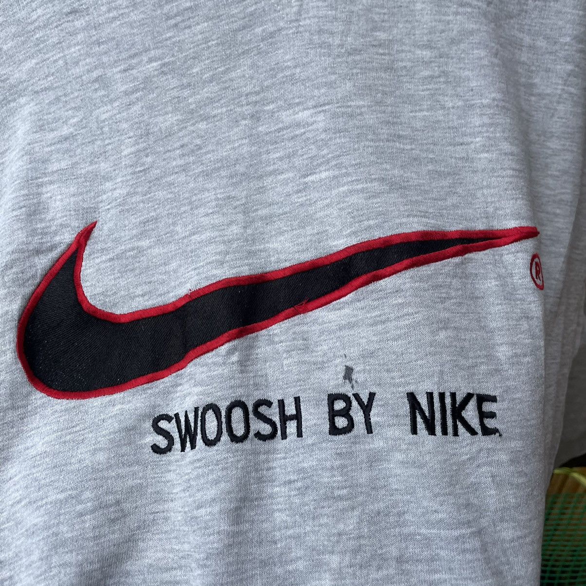 Nike × Vintage 🔥Vintage 90s Nike Embroidered Big Swoosh Distress Sweatshirt Size US M / EU 48-50 / 2 - 5 Thumbnail