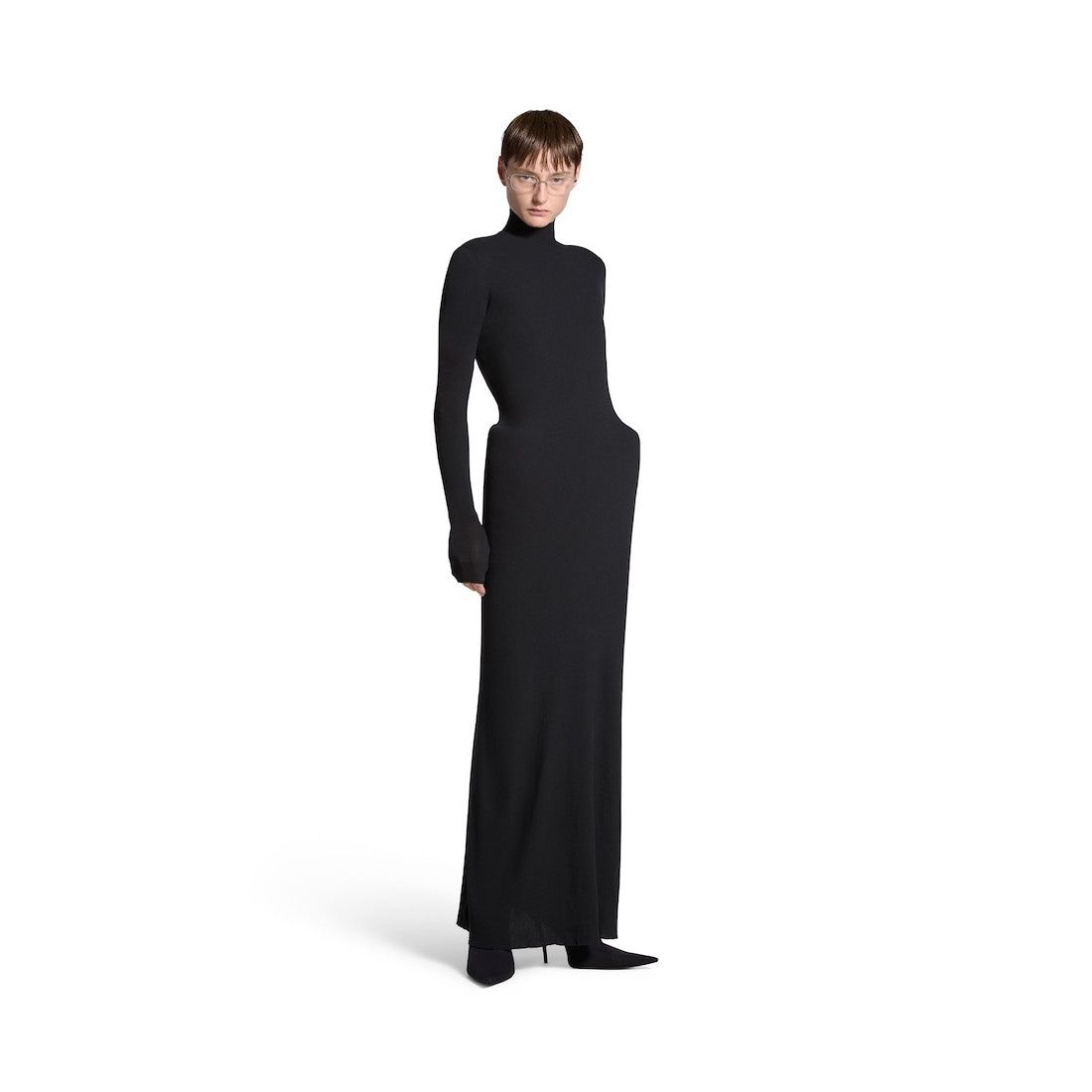 Balenciaga oc11z1125 Cover Dress in Black Size XS / US 0-2 / IT 36-38 - 2 Thumbnail