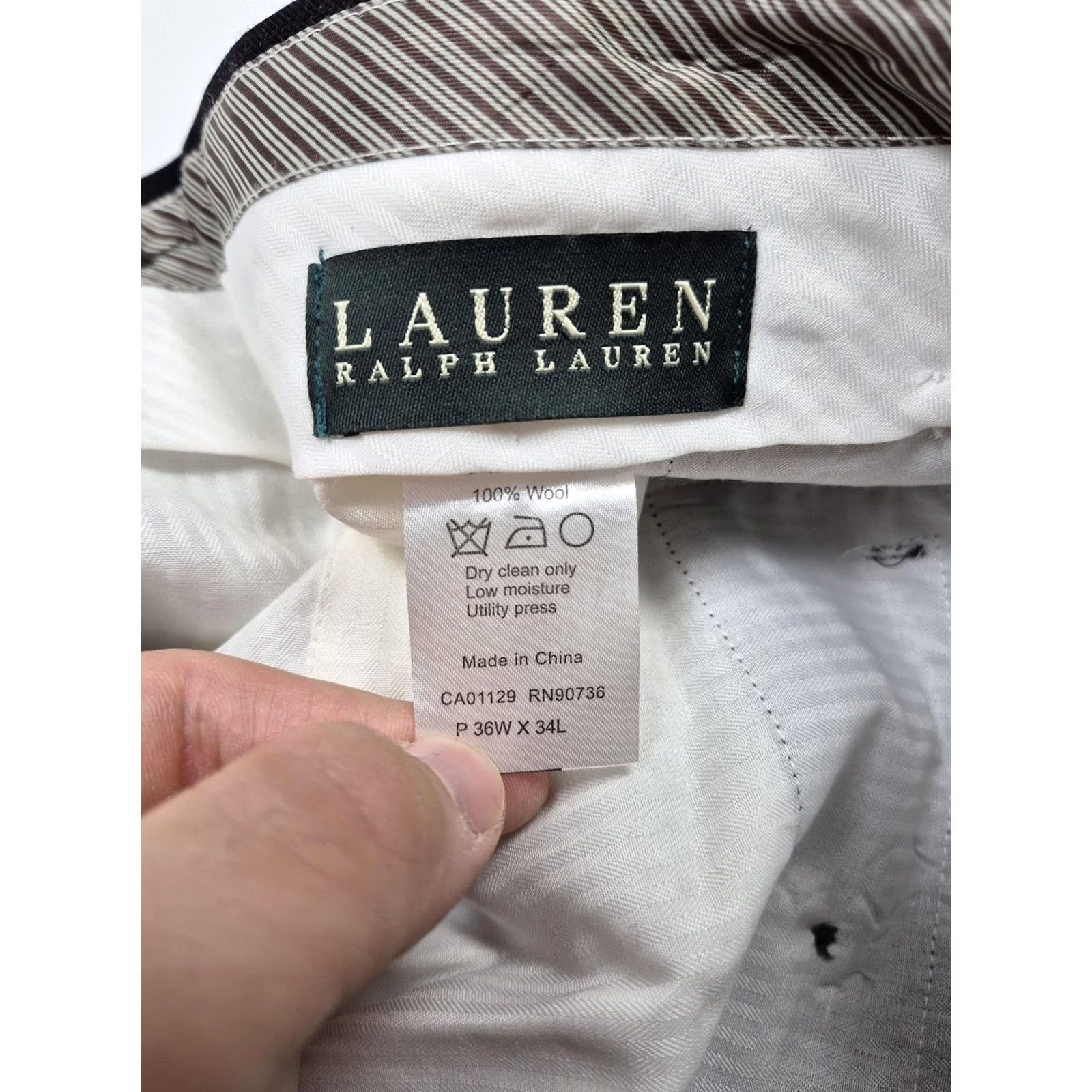 Ralph Lauren VTG Lauren Ralph Lauren Dress Pants Mens 36x34 Charcoal Gray Wool Flat Front NWT Size US 36 / EU 52 - 3 Thumbnail