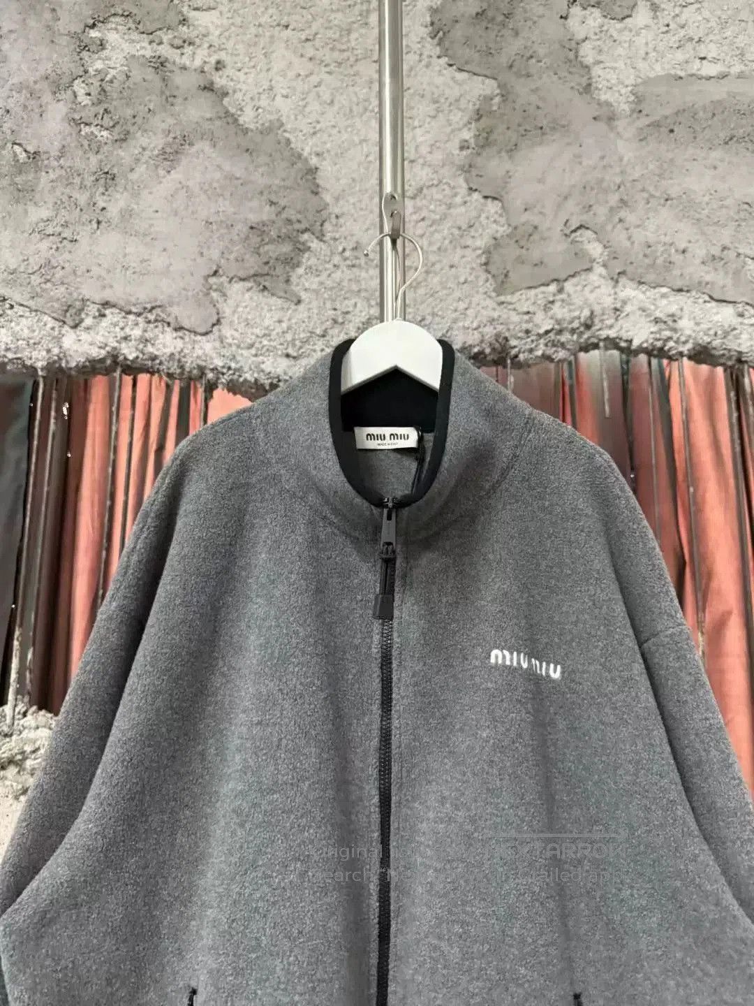 Miu Miu gray teddy zip-up jacket by Miu Miu. Size M / US 6-8 / IT 42-44 - 2 Thumbnail
