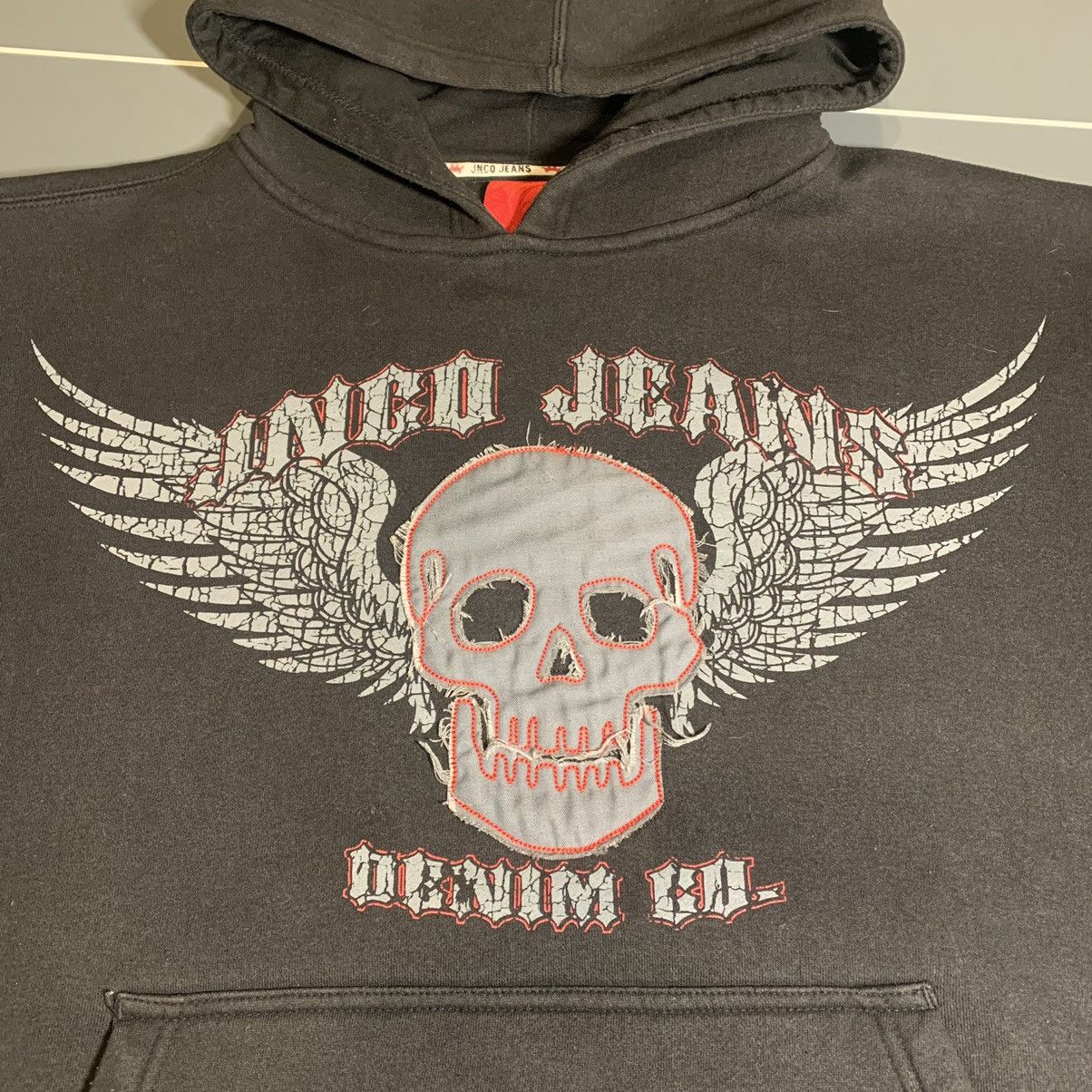 JNCO Jeans vintage skate top skull Hoodie men's large