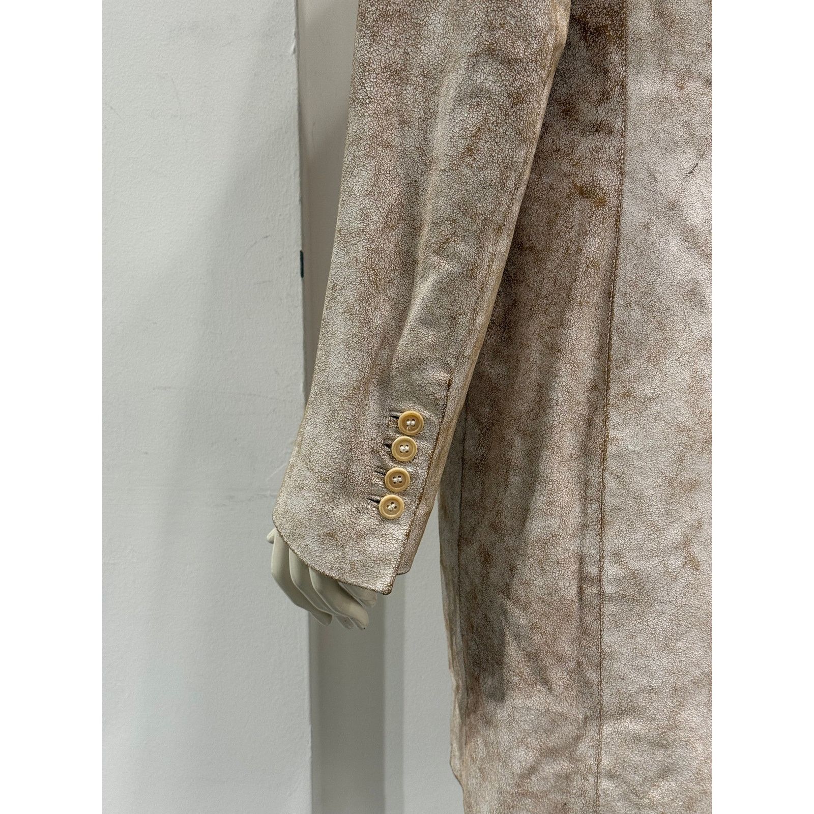 Ann Demeulemeester S/S2002 Ann Demeulemeester distressed cracked leather coat Size S / US 4 / IT 40 - 9 Thumbnail
