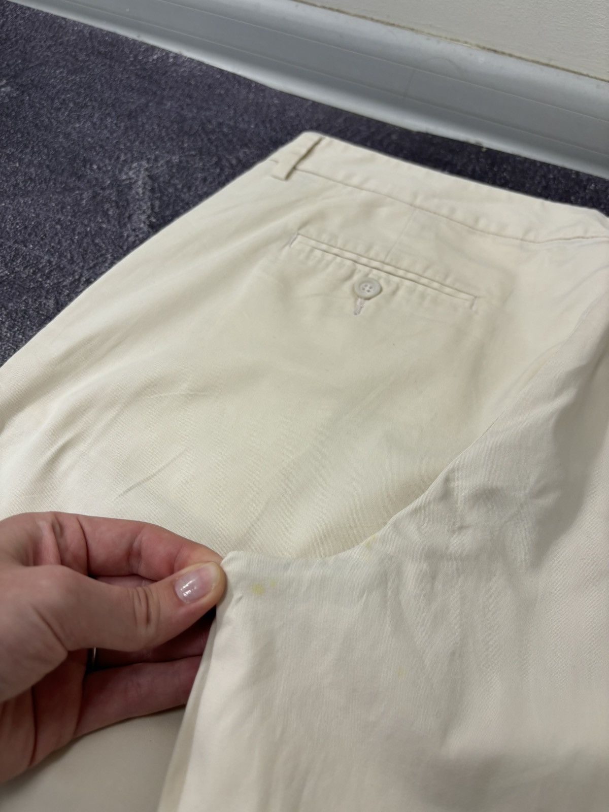 Moncler Vintage Moncler Women’s Straight Fit Cream Pants Trousers Size 34" / US 12 / IT 48 - 19 Thumbnail