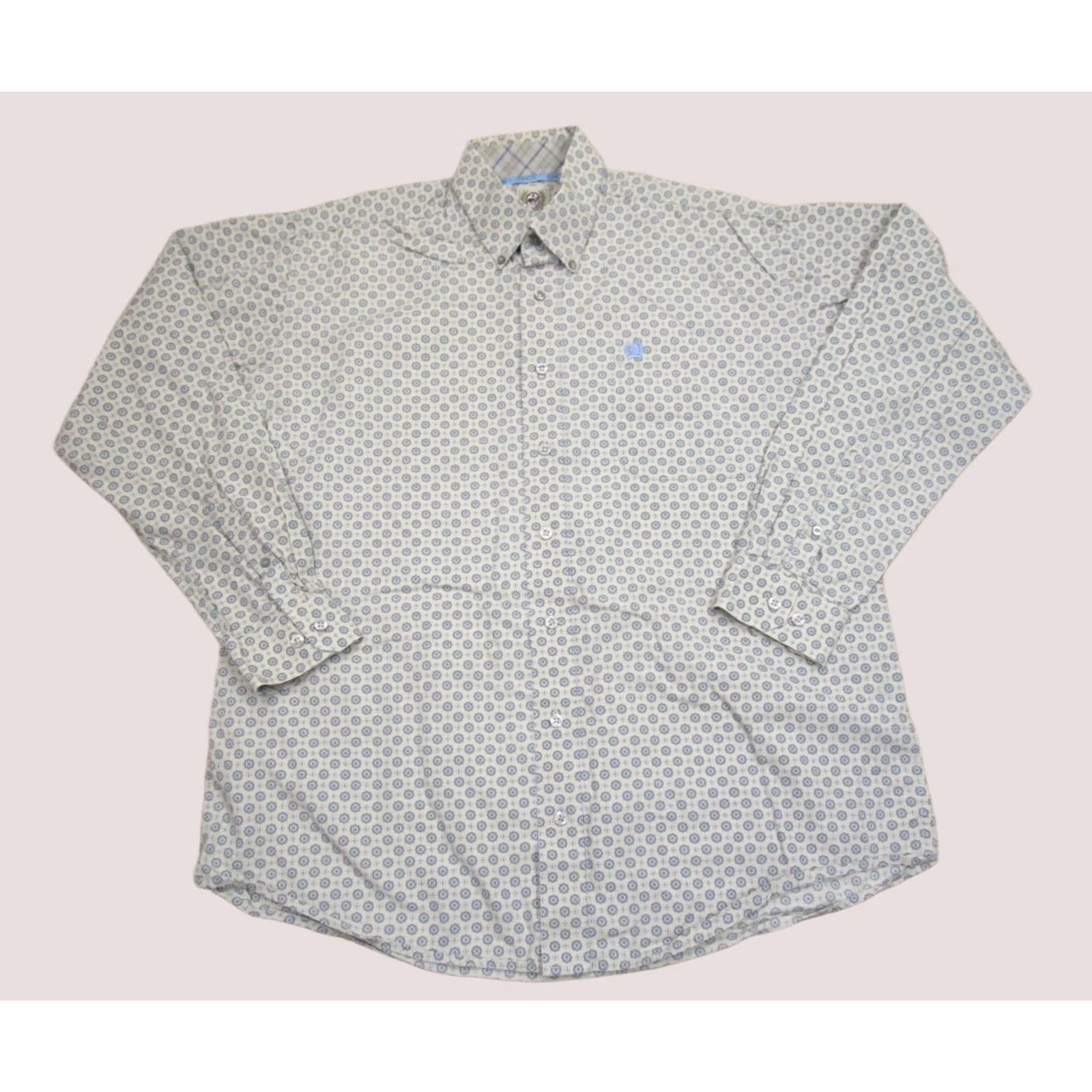 Vintage Cinch Shirt Men M Gray Geometric Western Long Sleeve Button Up Cowboy Size US M / EU 48-50 / 2 - 1 Thumbnail