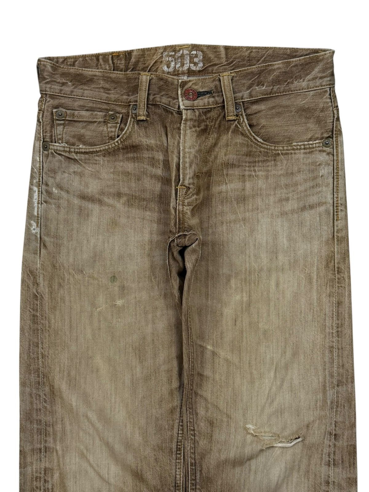 Edwin Vintage EDWIN 503 Blue Trip | Faded Brown Wash | W33 Size US 33 - 5 Thumbnail