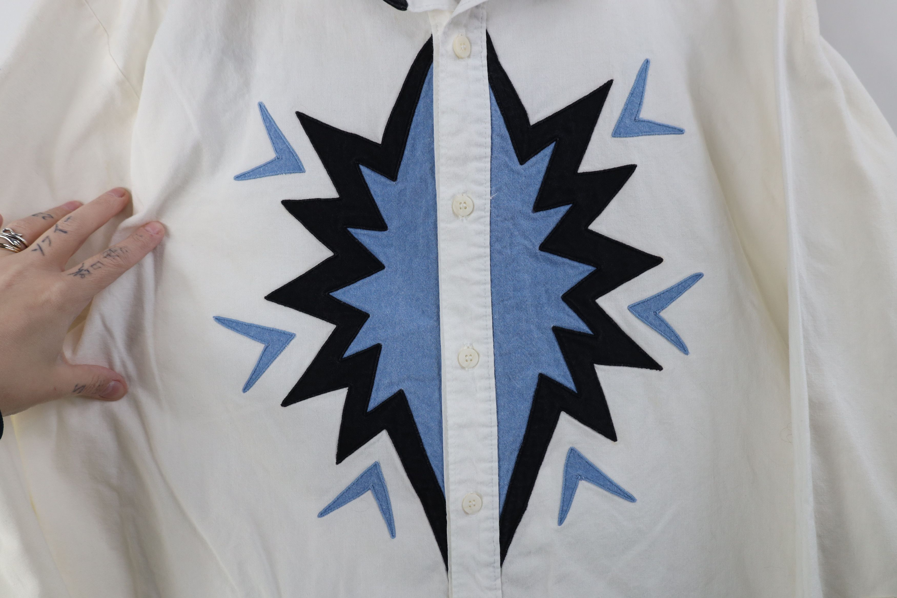 Vintage Vintage 90s Rockabilly Cowboy Rodeo Button Shirt White USA Size US L / EU 52-54 / 3 - 4 Thumbnail