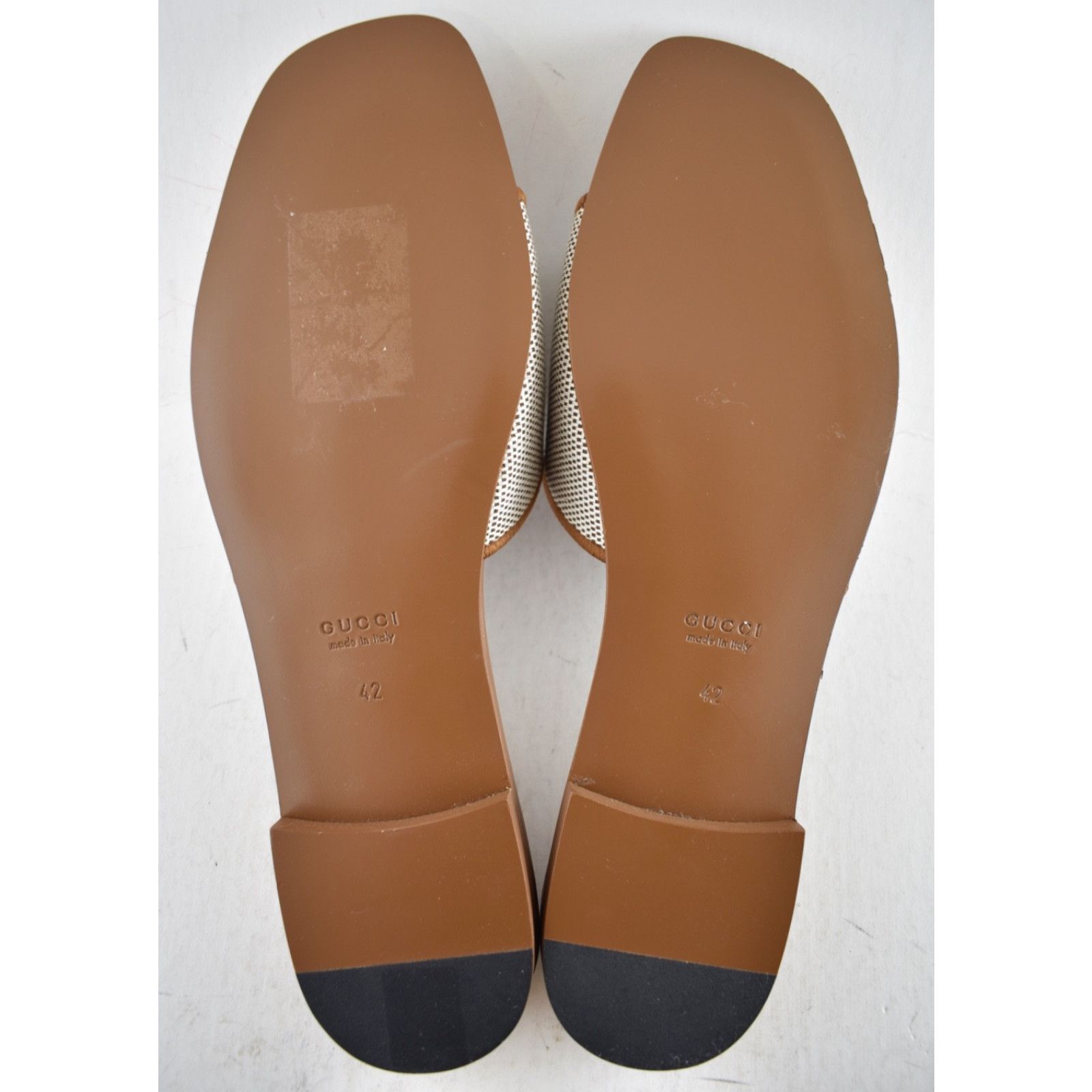 Gucci Gucci GG Interlocking Brown Leather Canvas Mule Sandal 42 Size US 12 / IT 42 - 19 Thumbnail