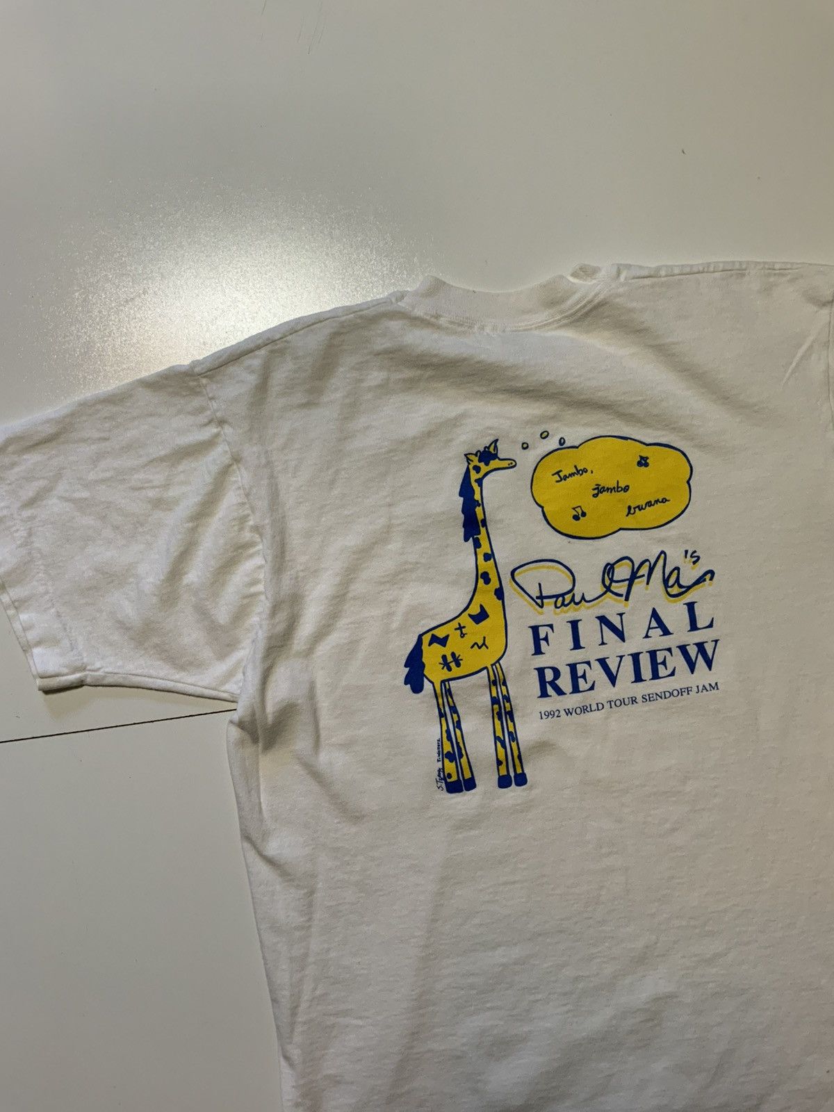 Vintage VTG 1992 Paul Ma’s World Tour Giraffe Single Stitch T-Shirt Size US L / EU 52-54 / 3 - 5 Thumbnail