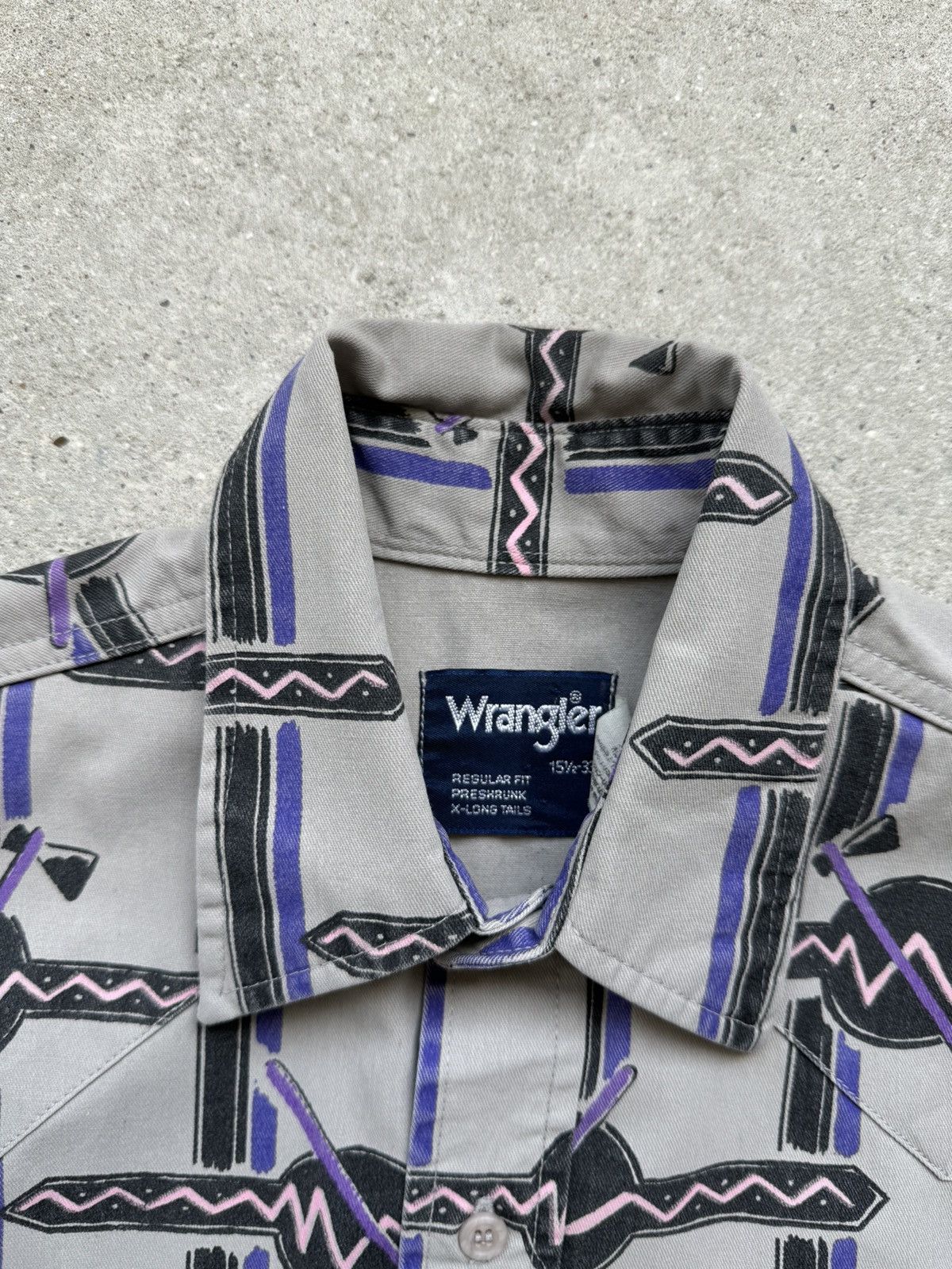 Vintage × Wrangler Vintage Wrangler Aztek Cowboy Shirt Size US XL / EU 56 / 4 - 4 Thumbnail
