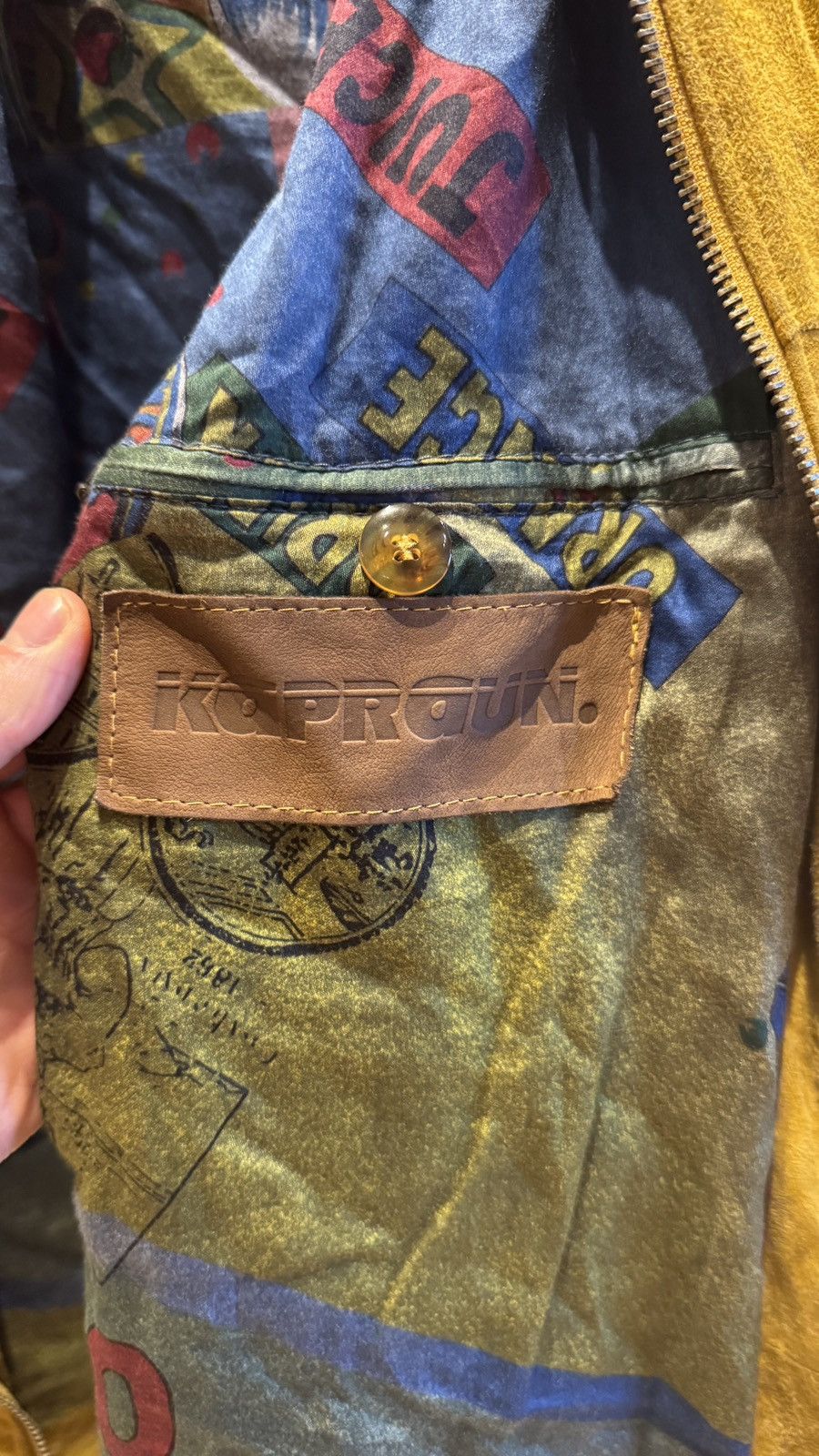 Vintage Echte Ziegenvelour-Lederjacke Kapraun Vintage Bomber Size US L / EU 52-54 / 3 - 5 Thumbnail