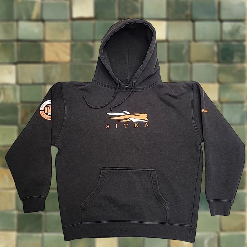 SITKA Sitka Gear Hoodie Mens L Black Cotton Graphic Print Fleece Pullover Outdoor Classic Hunt Size US L / EU 52-54 / 3 - 1 Thumbnail