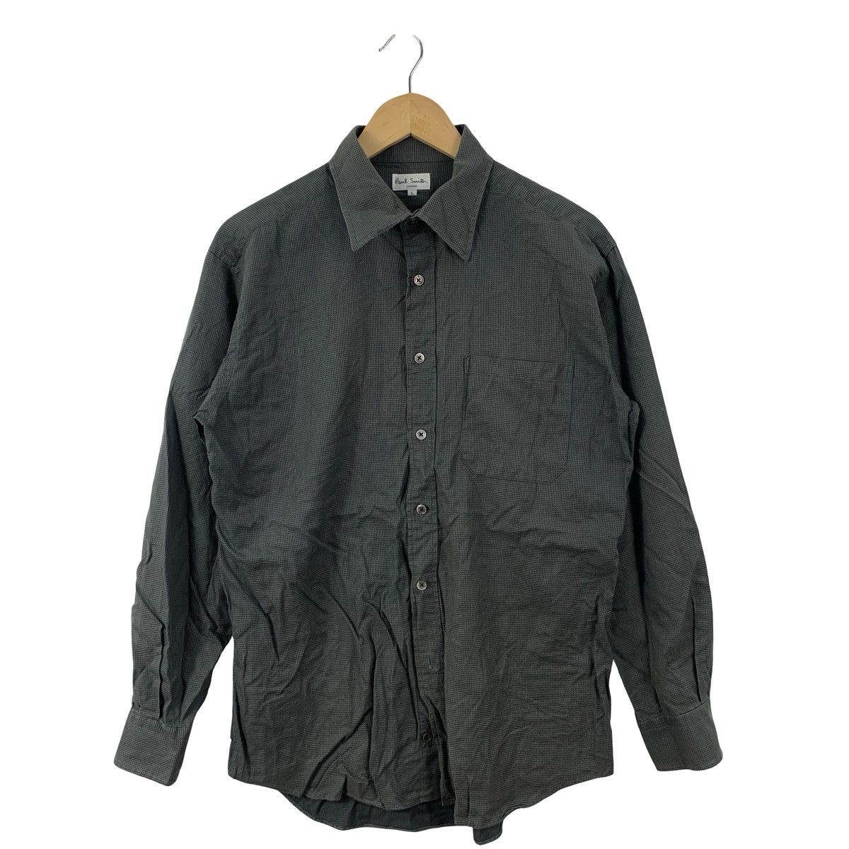 Paul Smith Vintage Paul Smith Charcoal Micro-Check Button-Up Minimalist Size US L / EU 52-54 / 3 - 5 Thumbnail