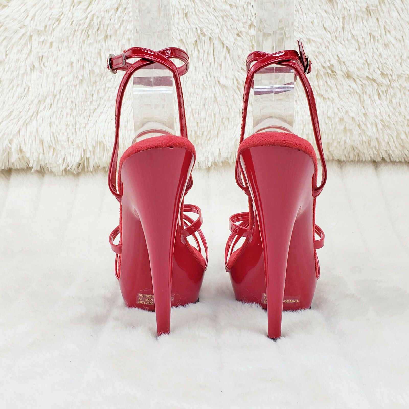 Other Sultry 638 Red Patent 6" High Heels Strappy Platform Sandal Size US 6 / IT 36 - 4 Thumbnail