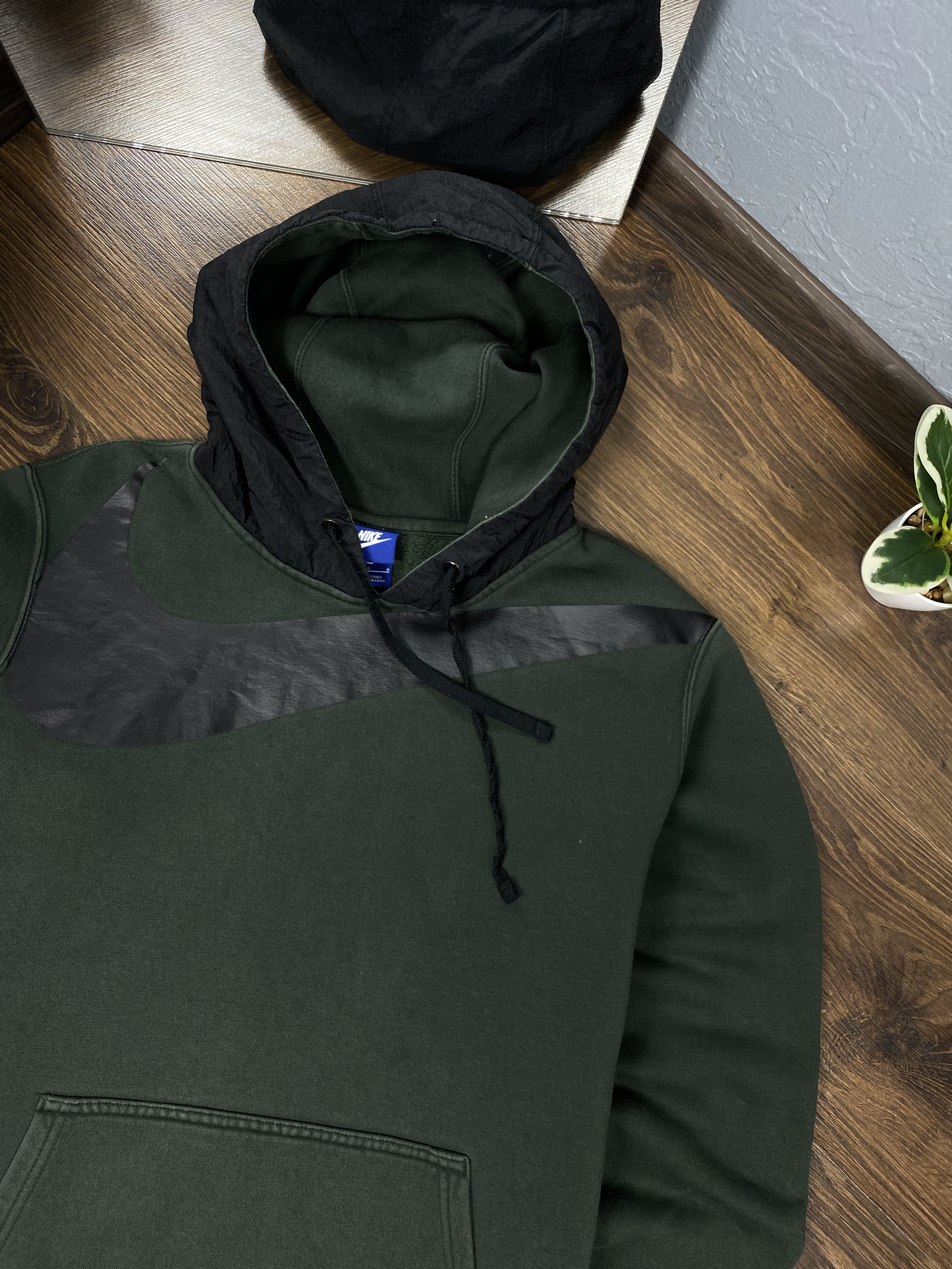 Nike × Vintage Nike big swoosh hoodie y2k oversized Size US L / EU 52-54 / 3 - 2 Thumbnail