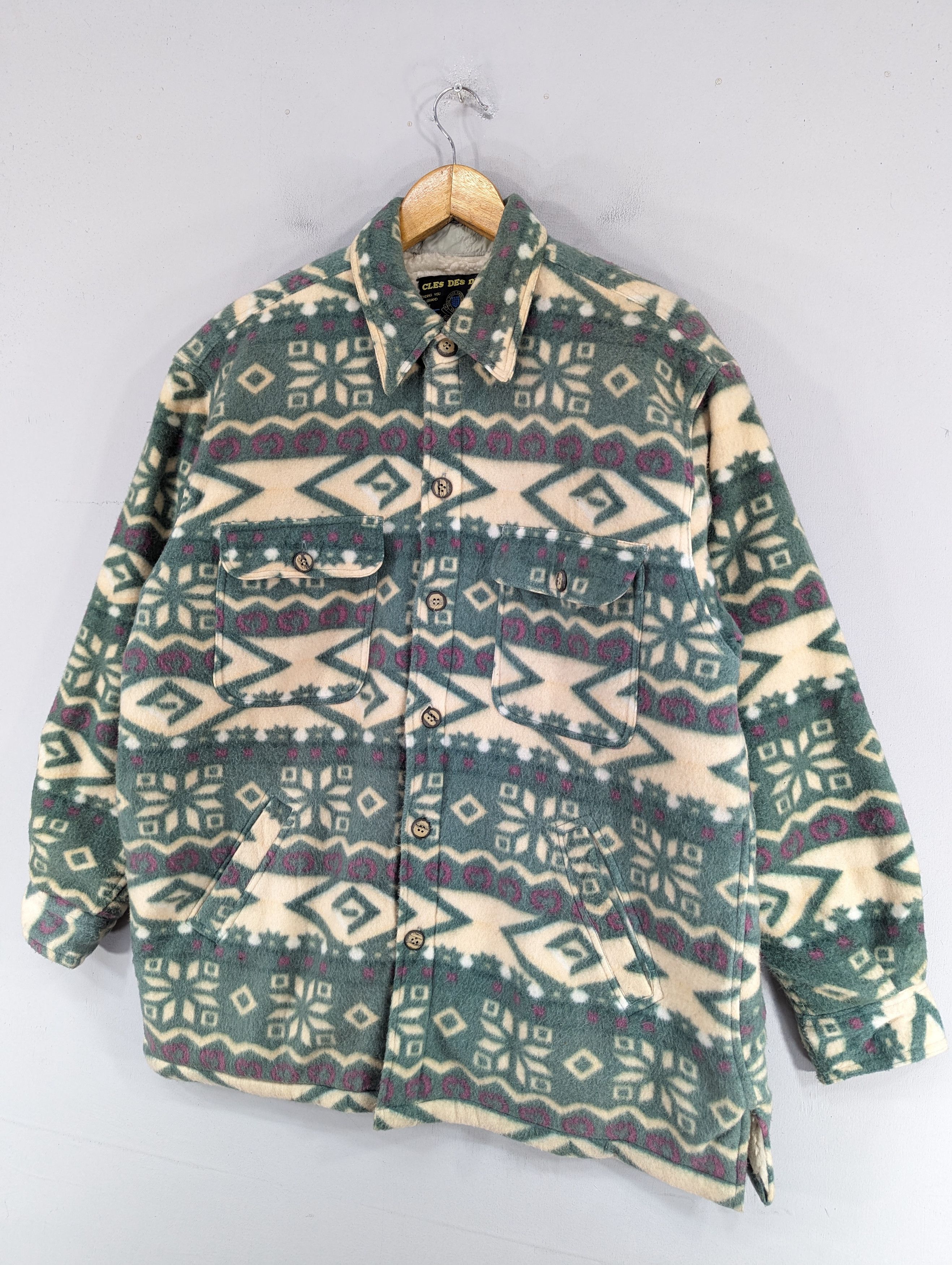 Japanese Brand Cles Des Ducs Boa Fleece Inner Button Ups Jacket Size US M / EU 48-50 / 2 - 2 Thumbnail
