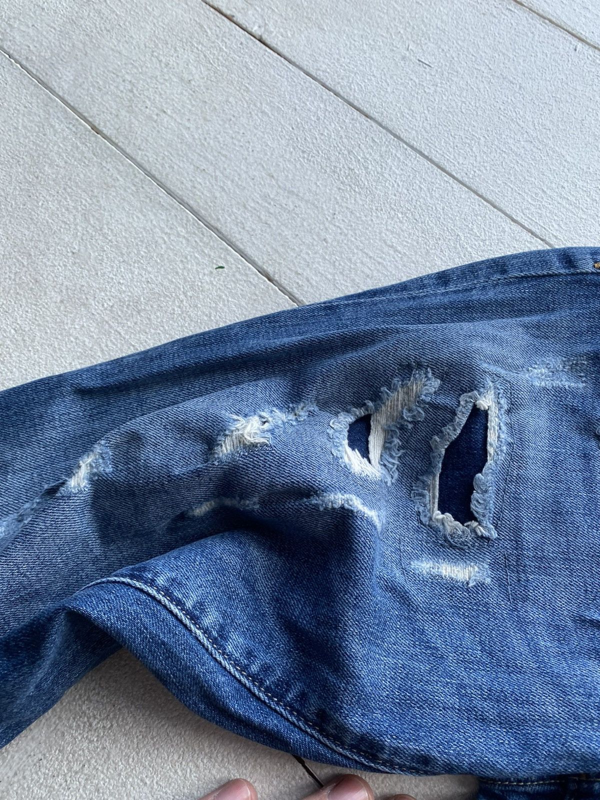 True Religion 00s Y2K True Religion Victoria Skinny Distressed Jeans Italy Size 29" - 10 Thumbnail