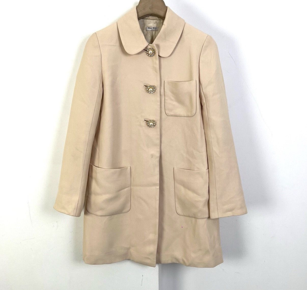 Miu Miu Miumiu Lotus Pink Pearl Button Coat K12 Size S / US 4 / IT 40 - 1 Thumbnail